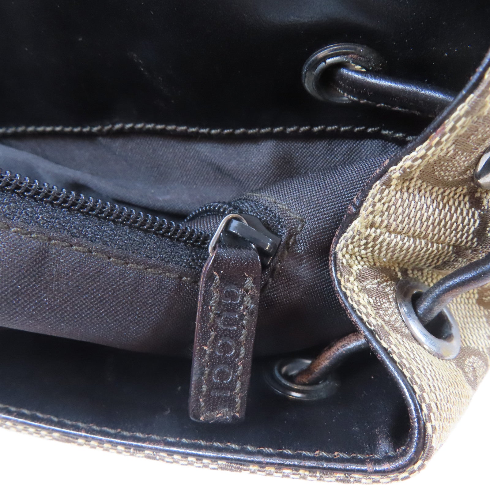 GUCCI 帆布GG Supreme BackPack銀扣背包啡色
