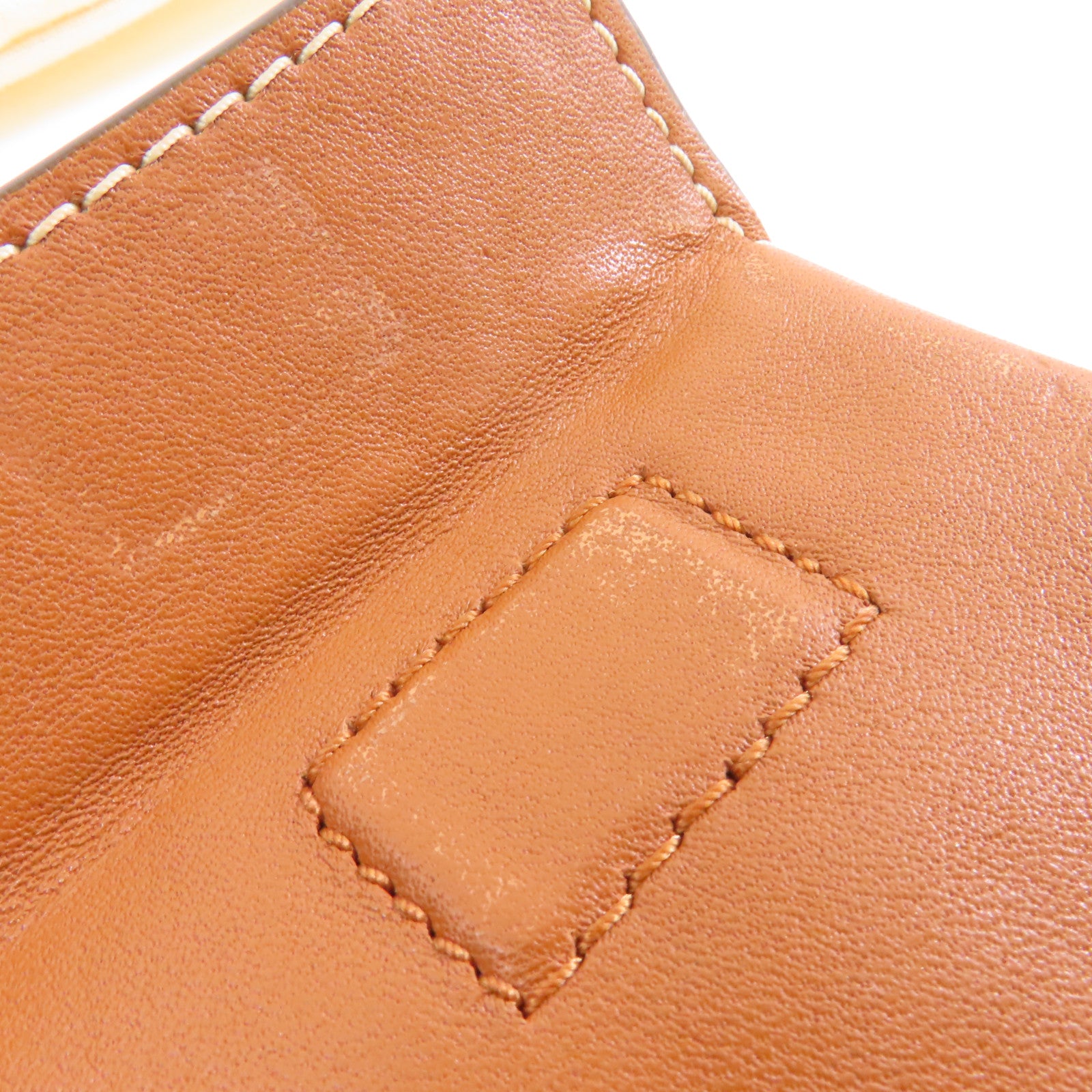 Tory Burch 牛皮皮革Clutch金扣手拿包啡色