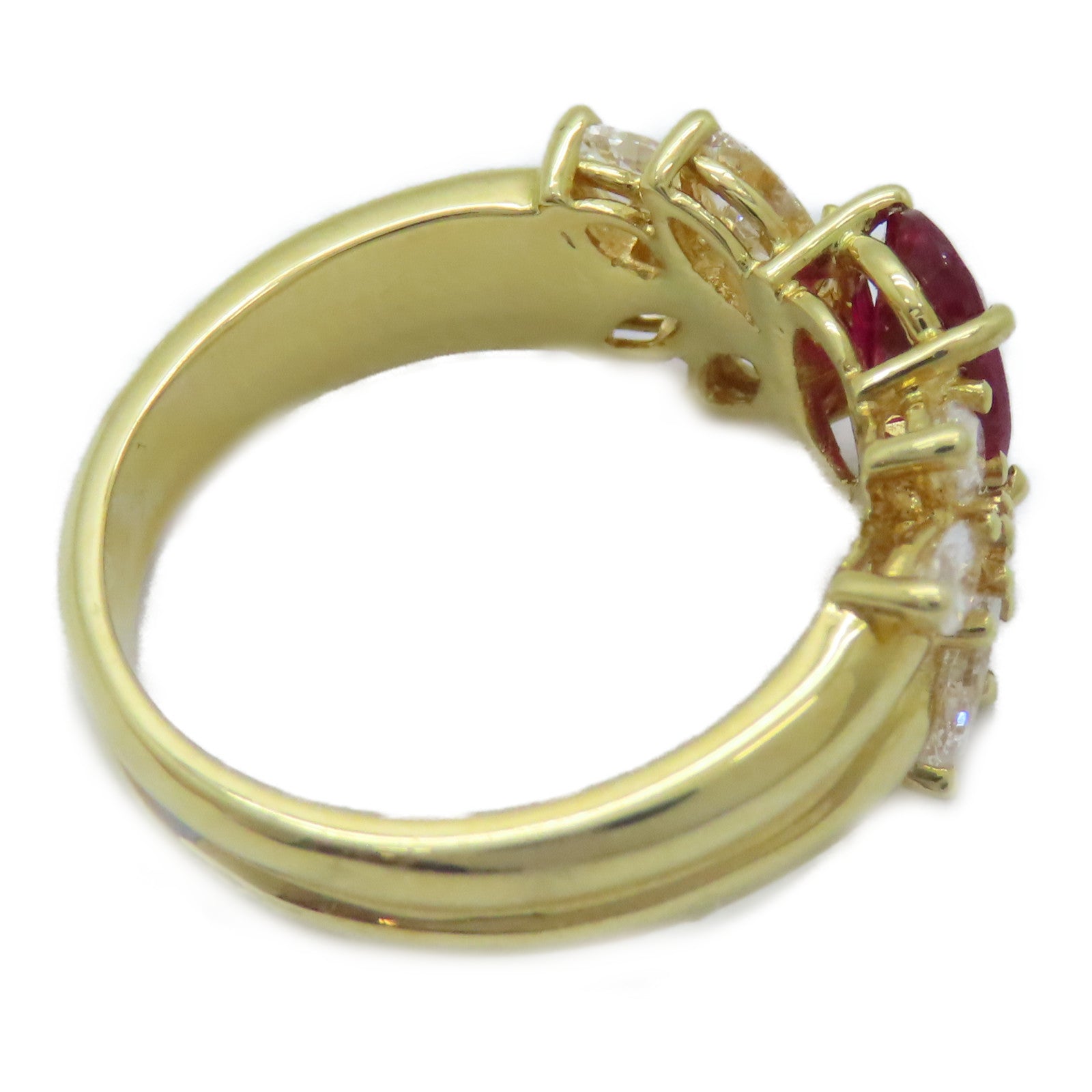 JEWELRY 18K黃金Ruby Diamond Ring 1.00ct紅寶石/0.92ct鑚石戒指US#6.25