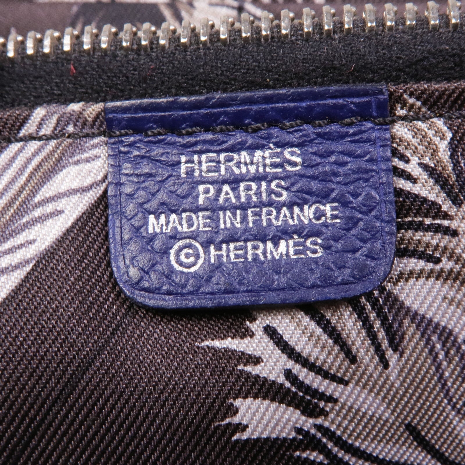 HERMES Epsom皮革Silk-In Azap Long銀扣長錢包Bleu Saphir