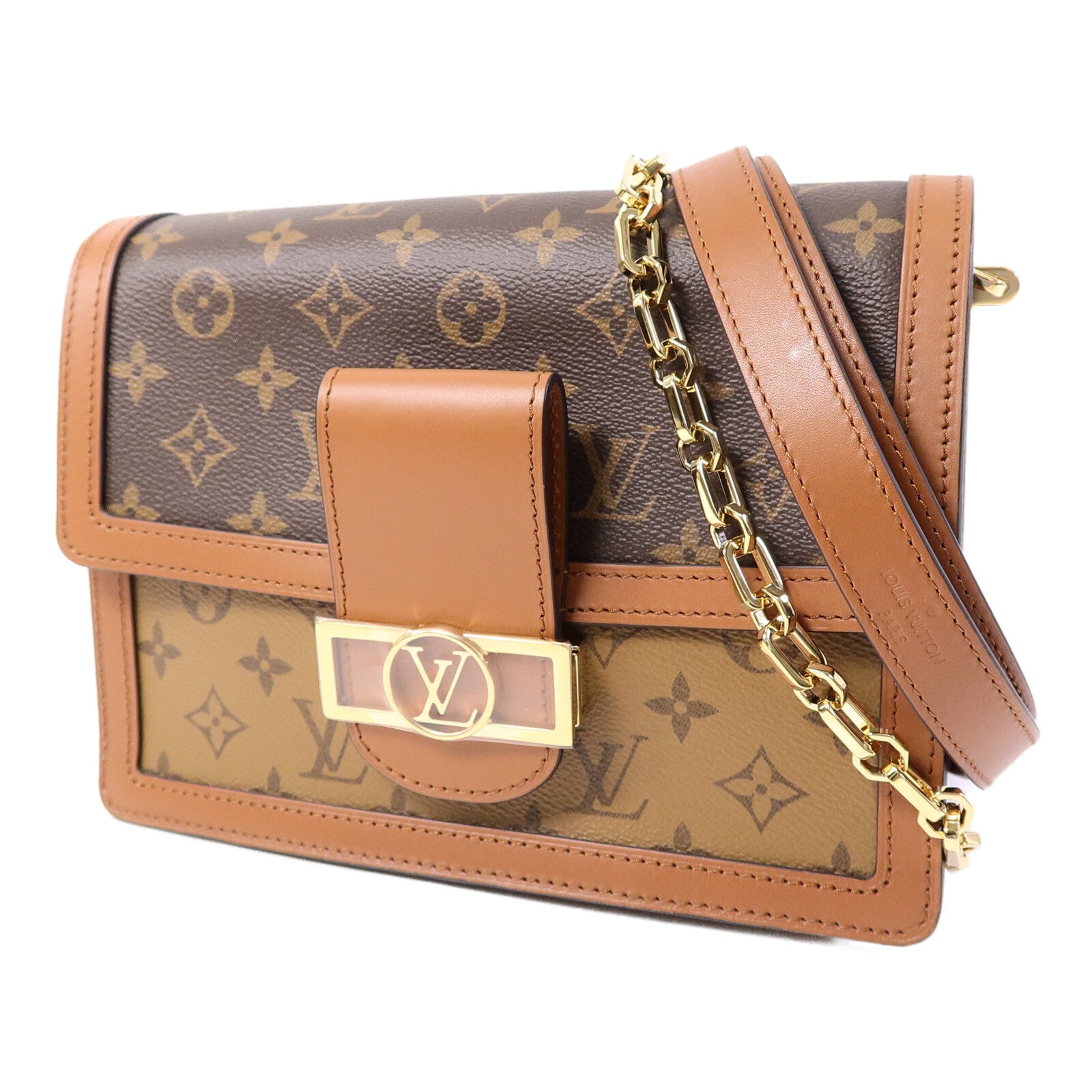 LOUIS VUITTON Monogram/Monogram Reverse Dauphine MM手挽肩背兩用袋