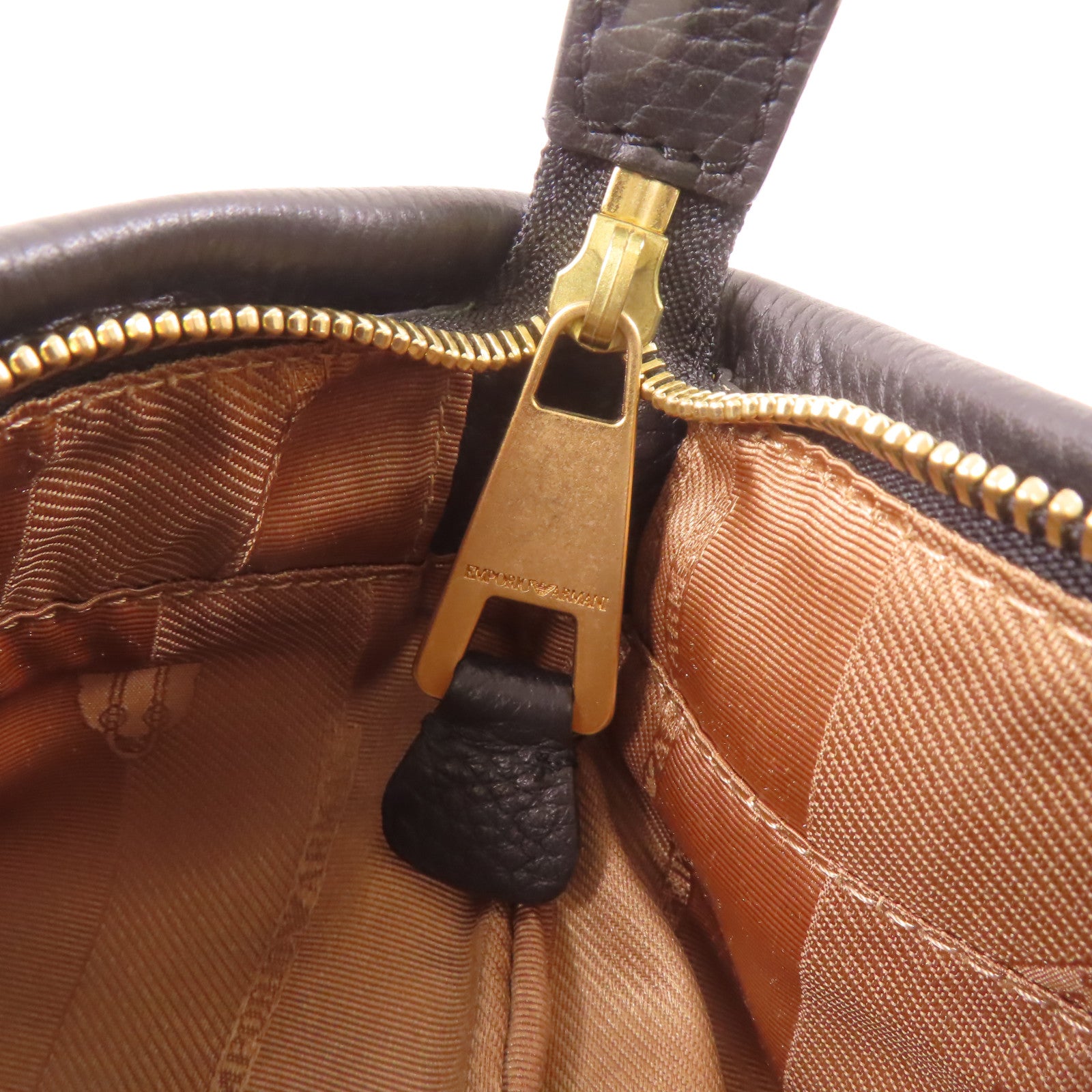 SELECTION 牛皮皮革Emporio Armani Shoulder Bag金扣肩背袋黑色