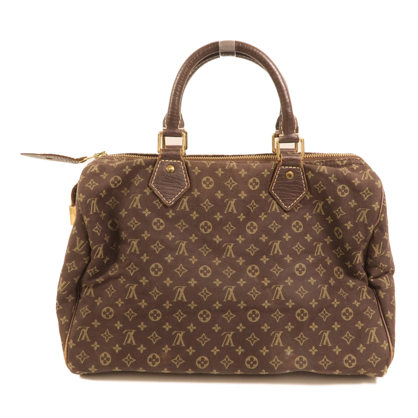 LOUIS VUITTON Monogram Mini Lin Speedy 30金扣手挽袋