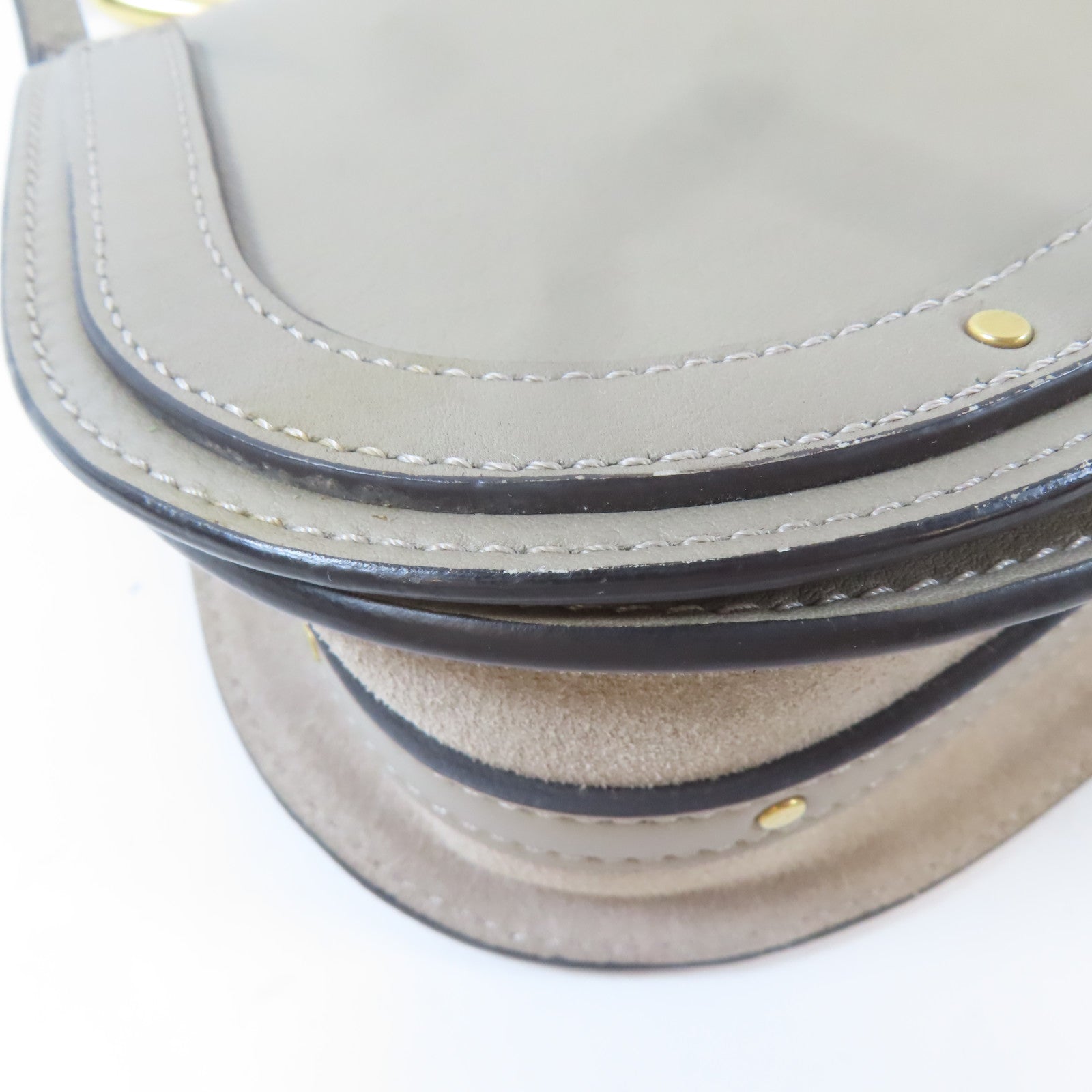 Chloe 牛皮皮革Nile Bag金扣手挽肩背兩用袋啡色