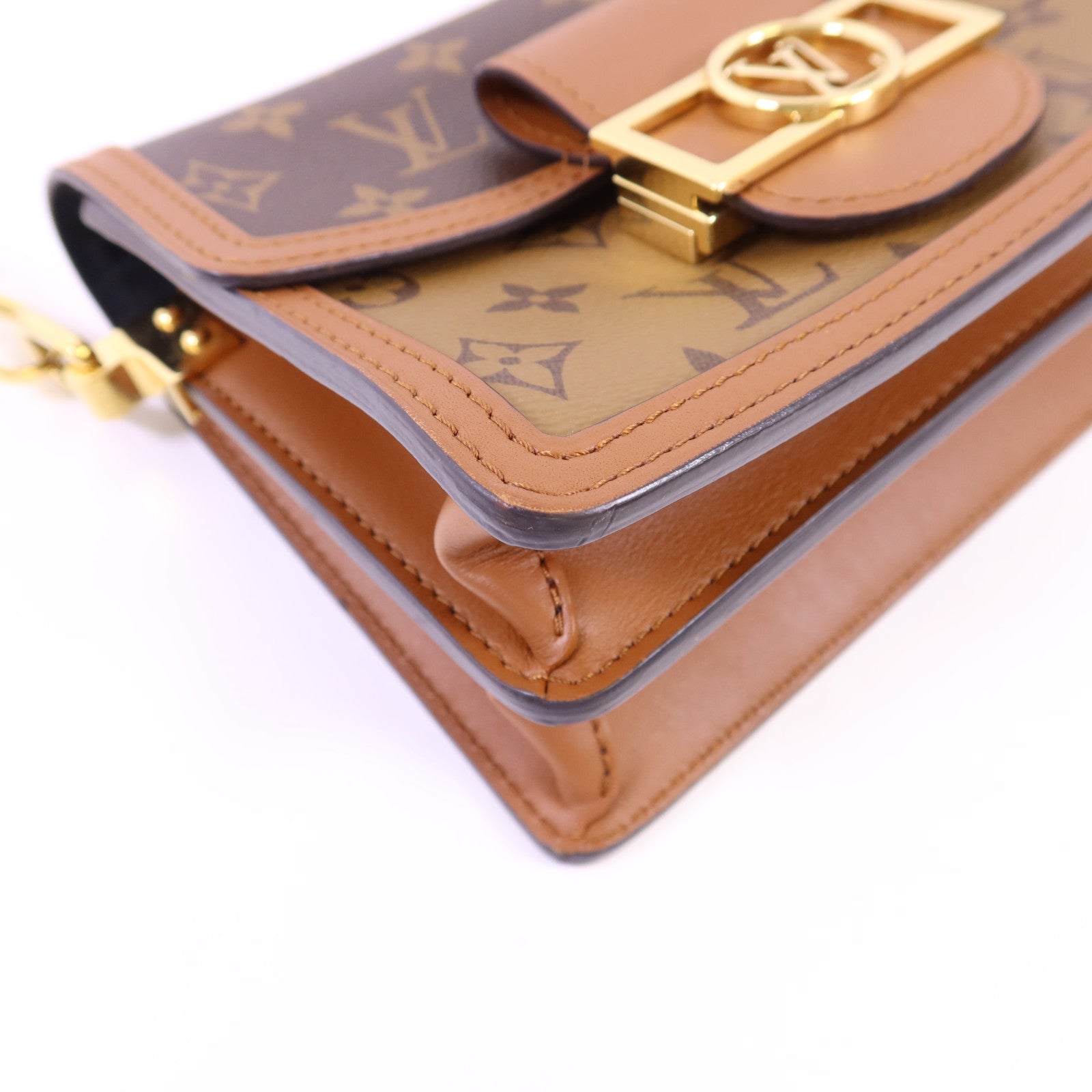 LOUIS VUITTON 【激減優惠】Monogram Reverse Mini Dauphine金扣肩背袋