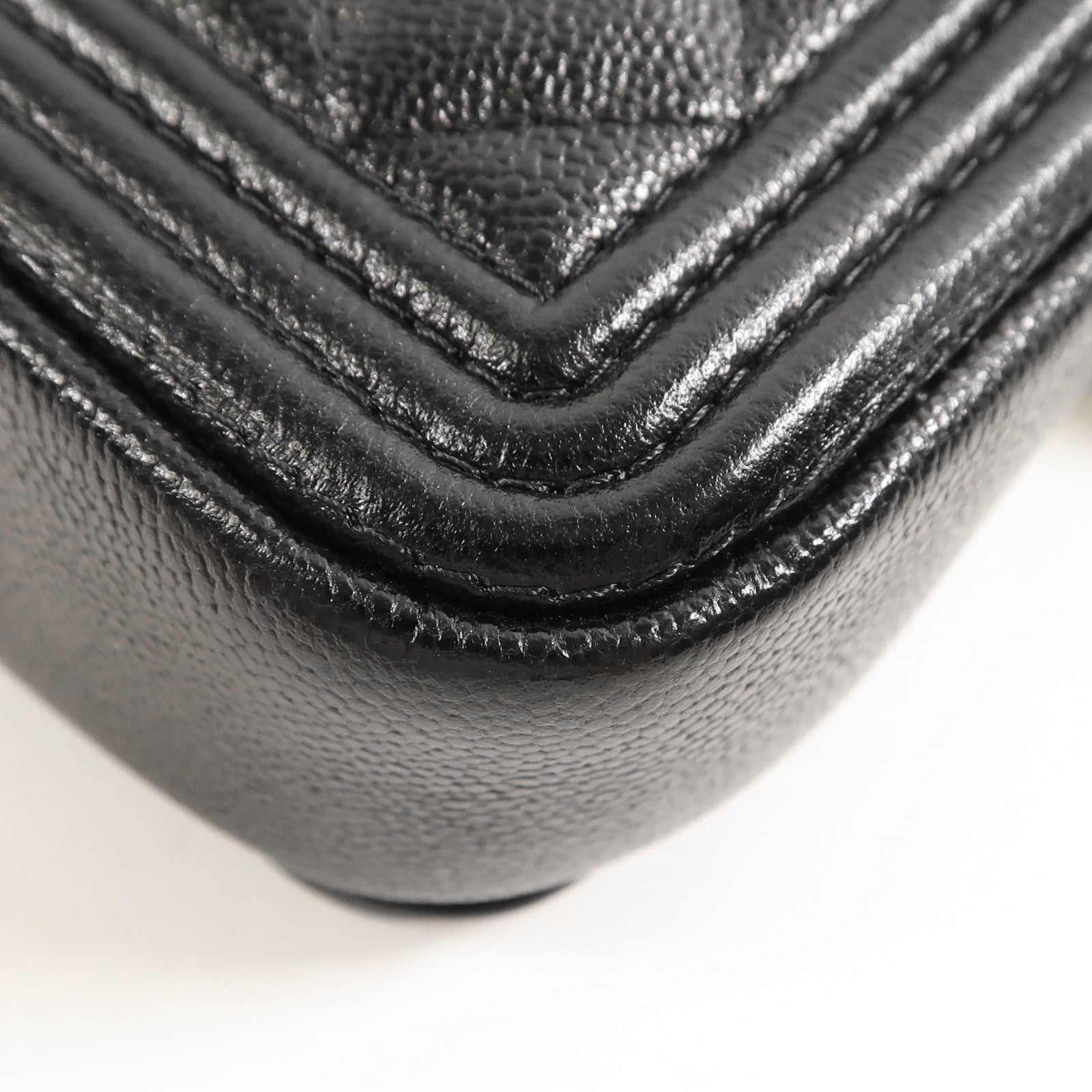 CHANEL 牛皮皮革Shoulder Bag銀扣肩背袋