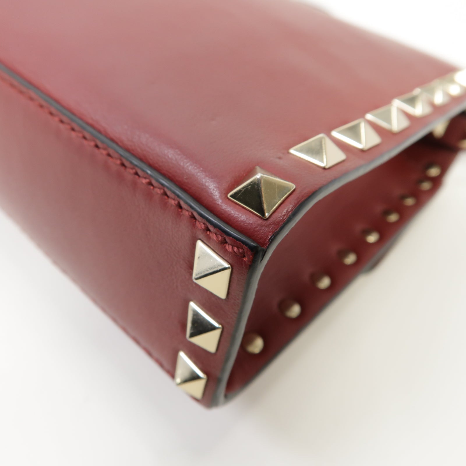 Valentino 羊皮皮革Shoulder Bag金扣肩背袋紅色