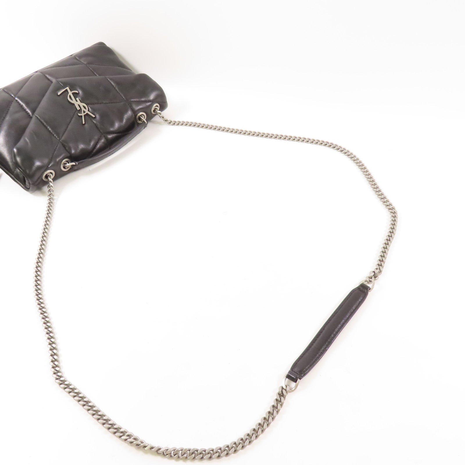 SAINT LAURENT 羊皮皮革Chain Shoulder銀扣鏈帶肩背袋
