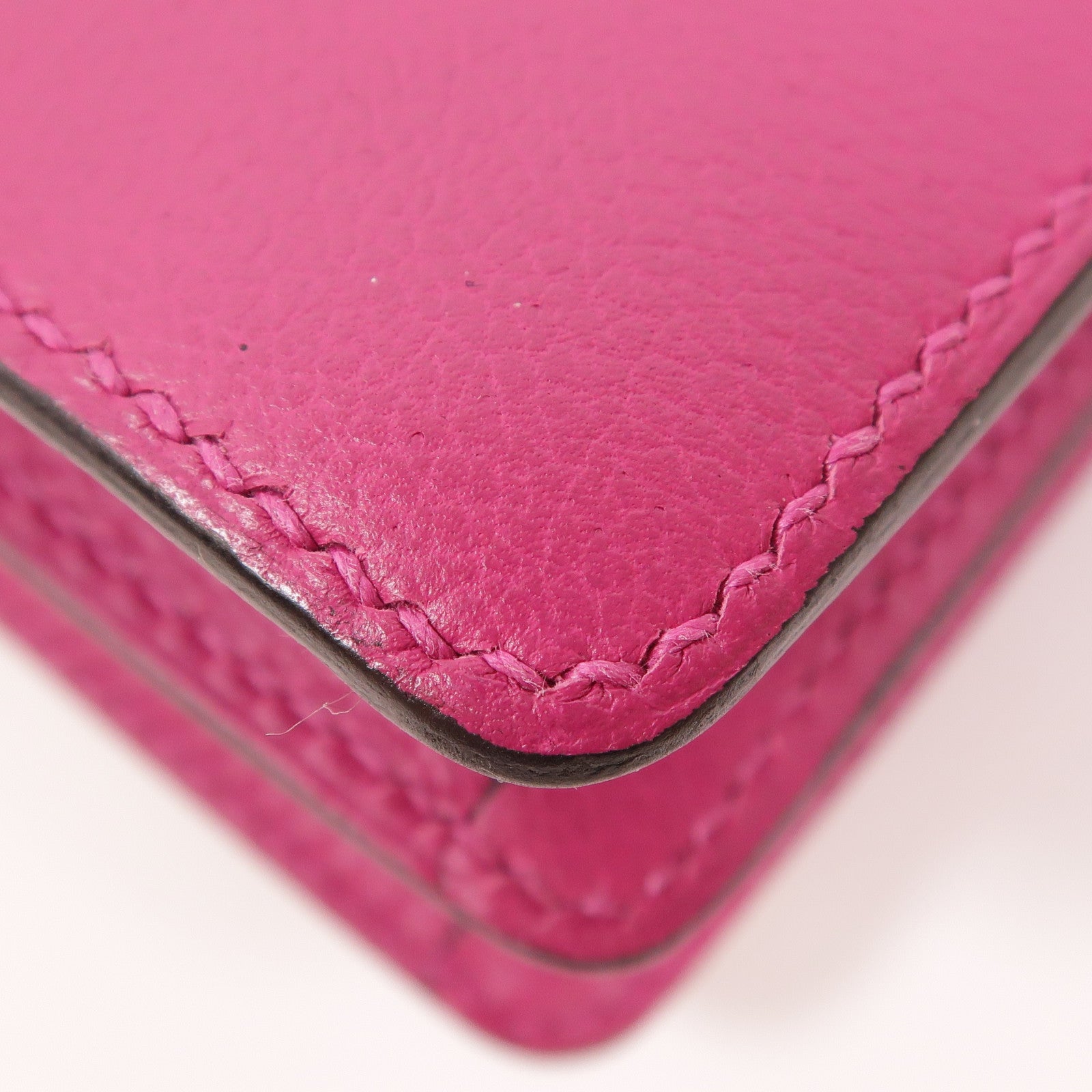 HERMES Evercolor皮革Mini Roulis銀扣肩背袋Anemone
