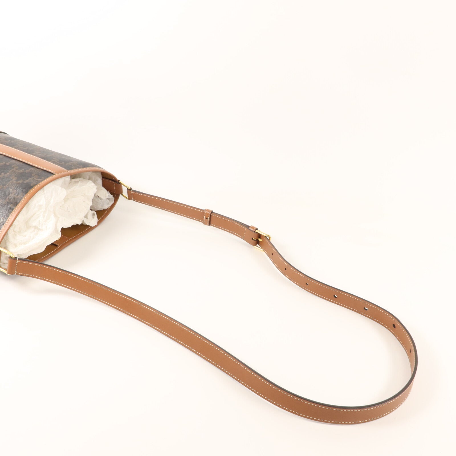 CELINE 塗層帆布Triomphe Small Bucket肩背袋