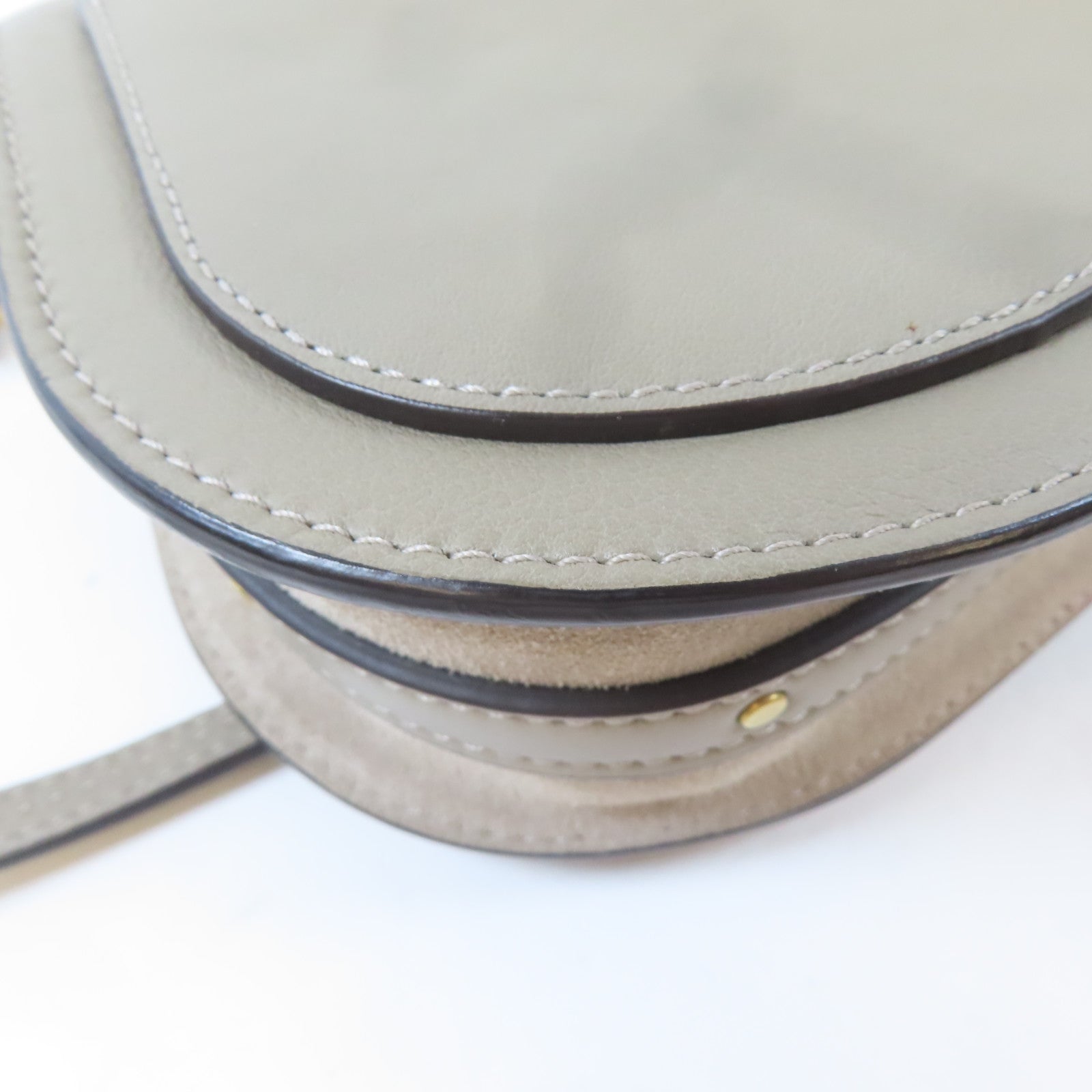 Chloe 牛皮皮革Nile Bag金扣手挽肩背兩用袋啡色
