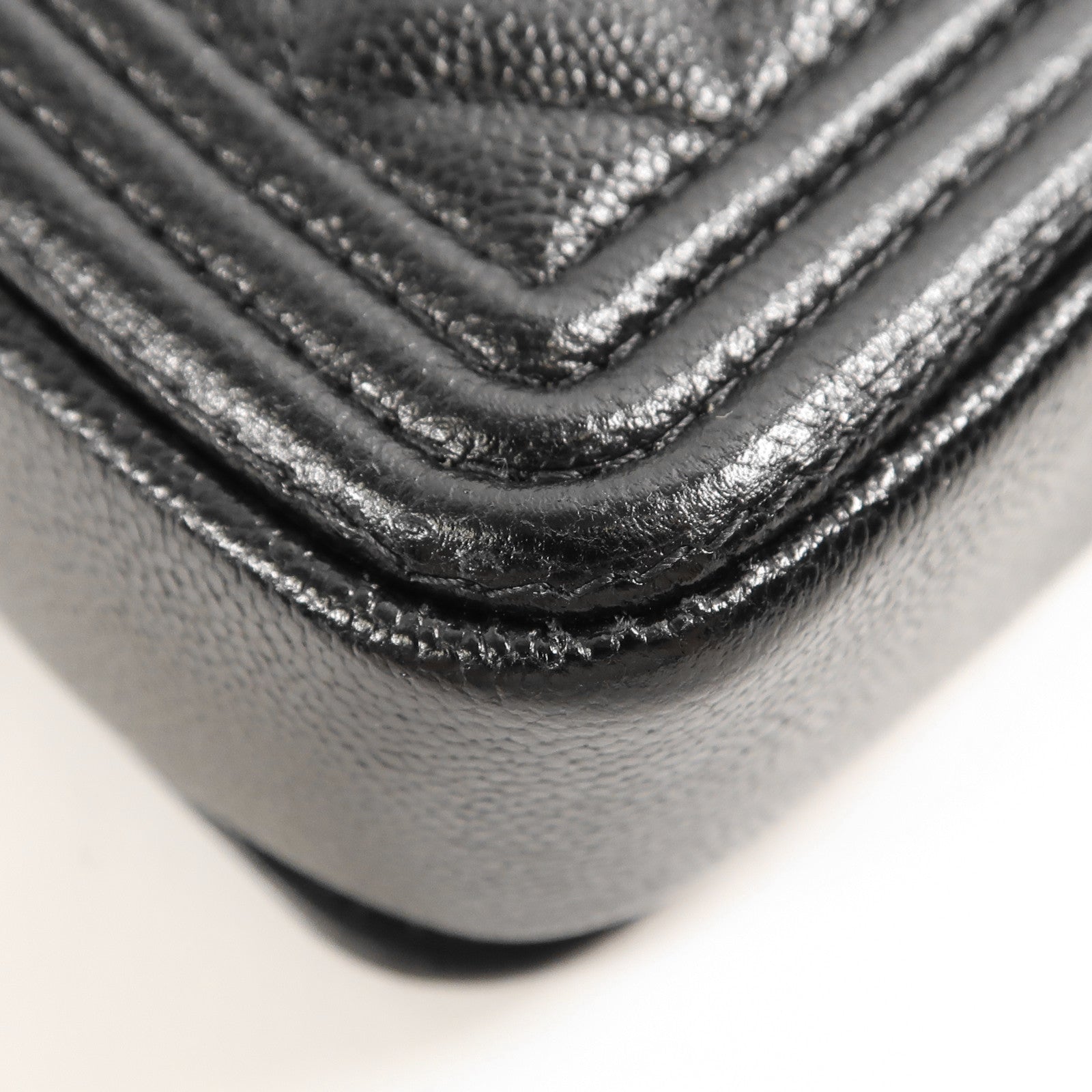 CHANEL 牛皮皮革Shoulder Bag銀扣肩背袋