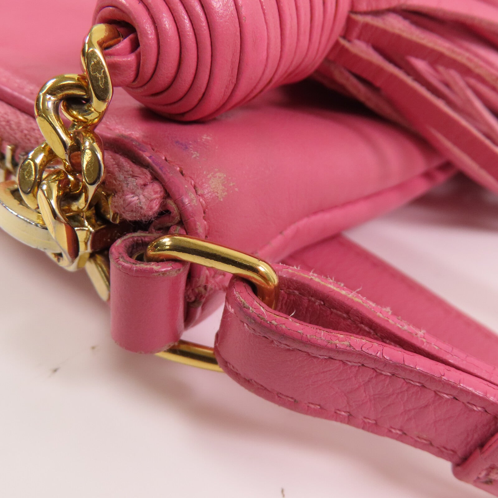 YVES SAINT LAURENT 【激減優惠】牛皮皮革Shoulder Bag金扣肩背袋