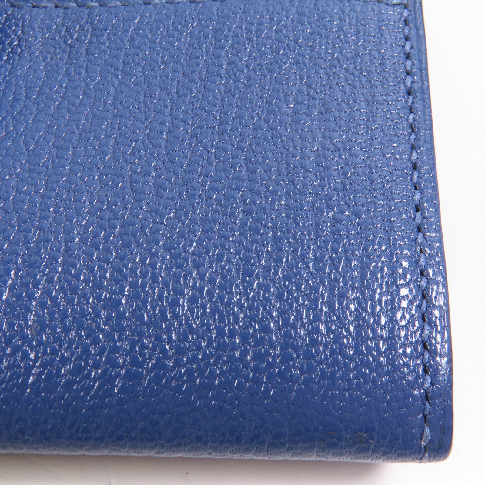 HERMES Chevre皮革Cinhetic To Go Wallet銀扣肩背袋7E Bleu Brighton