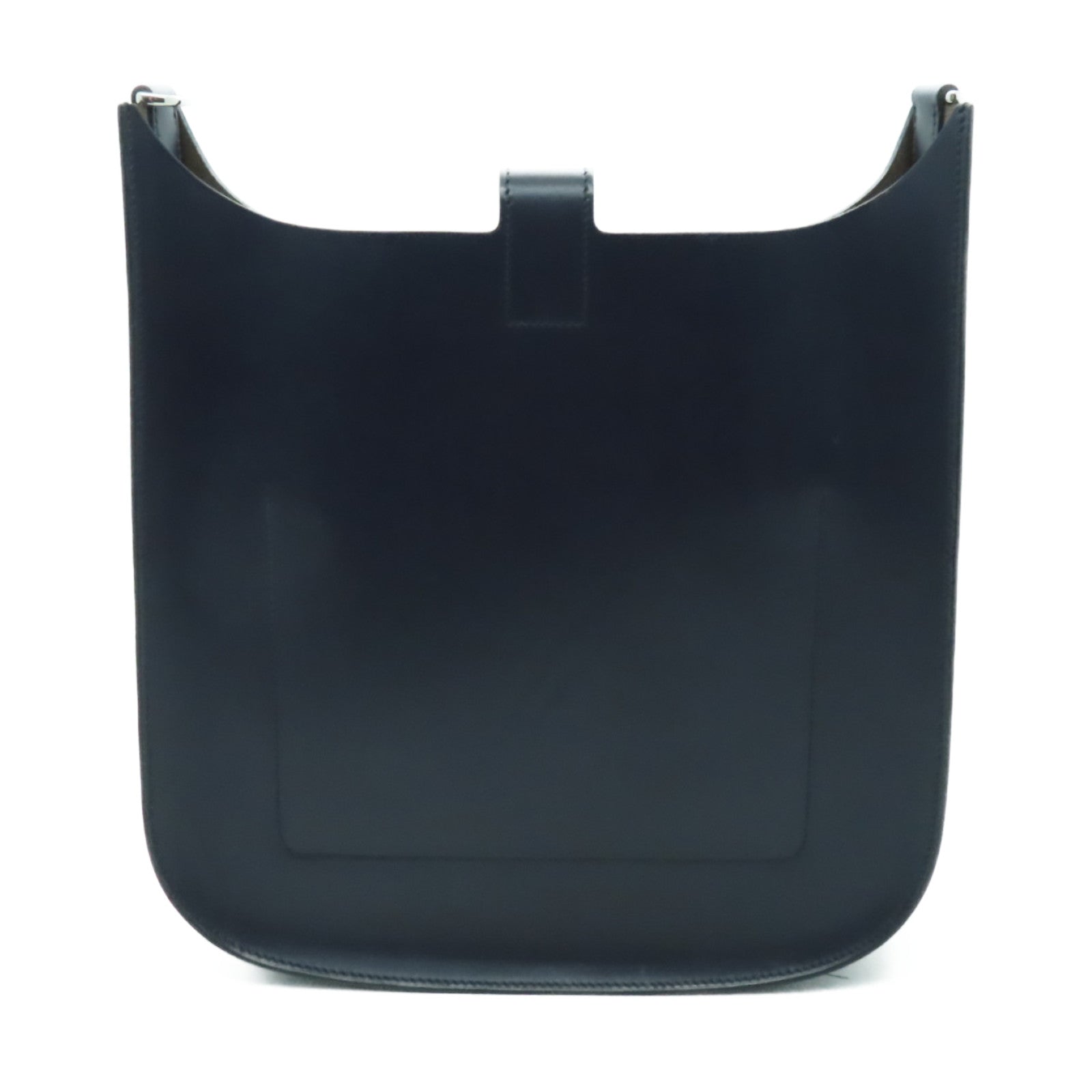 HERMES 【激減優惠】皮革Evelyne Sellier 29銀扣肩背袋Blue Indigo靛藍色