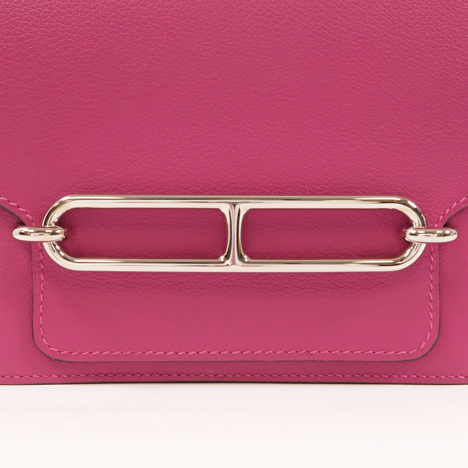 HERMES Evercolor皮革Mini Roulis銀扣肩背袋Anemone