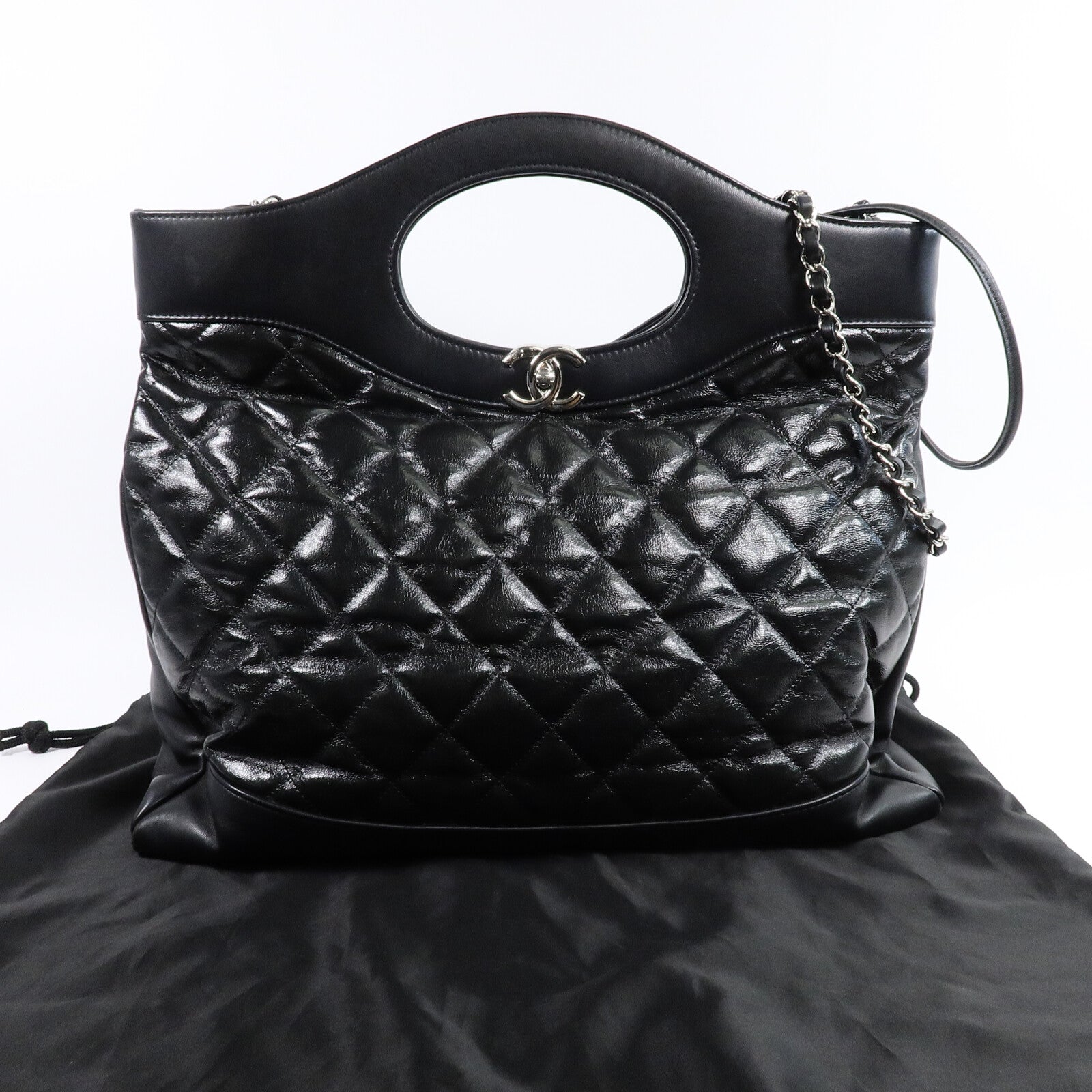 CHANEL 牛皮皮革Chanel 31 Large鏈帶手挽肩背兩用袋