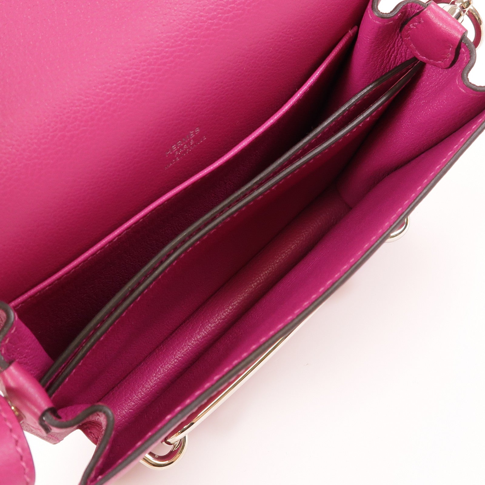 HERMES Evercolor皮革Mini Roulis銀扣肩背袋Anemone