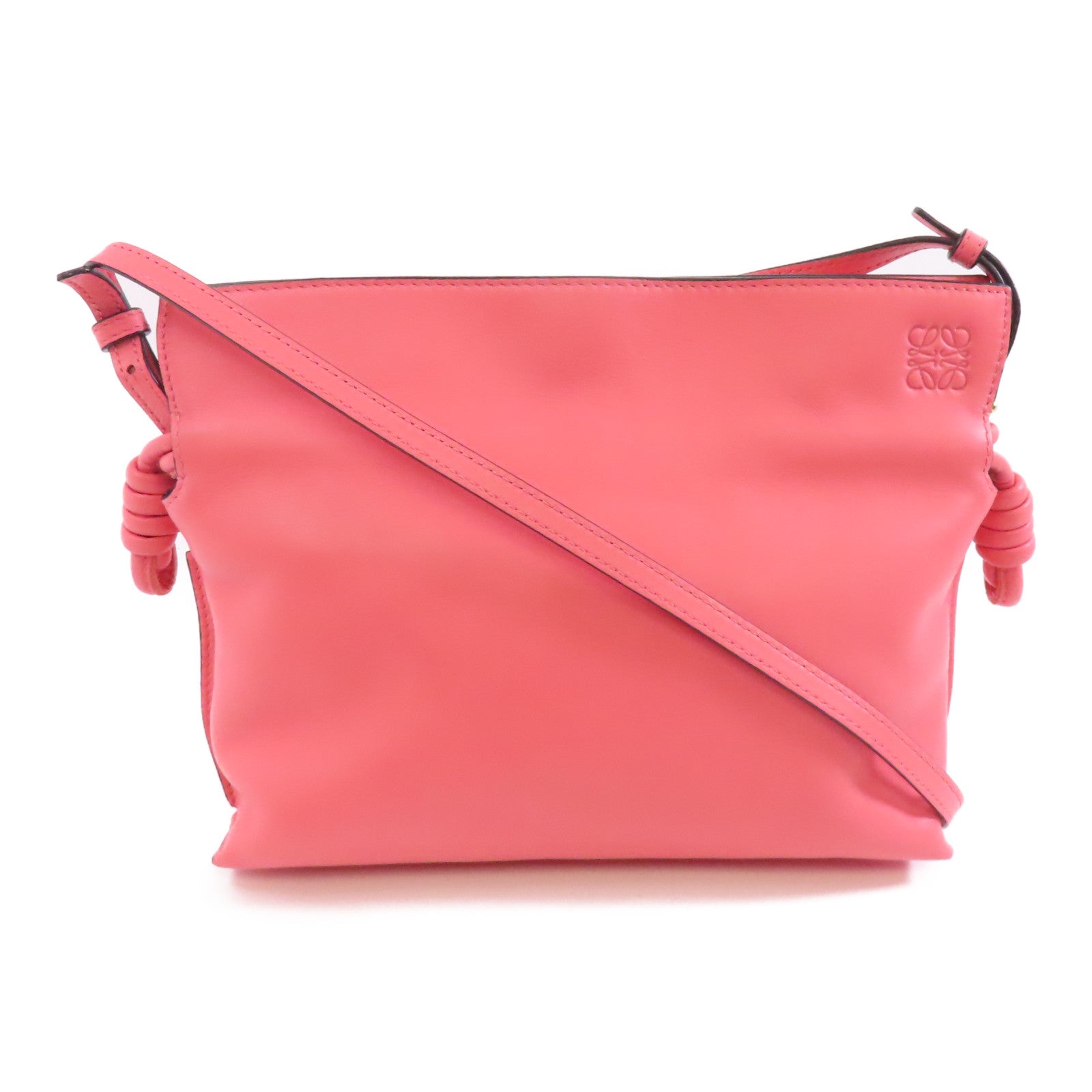 LOEWE 牛皮皮革Shoulder Bag金扣肩背袋粉紅色