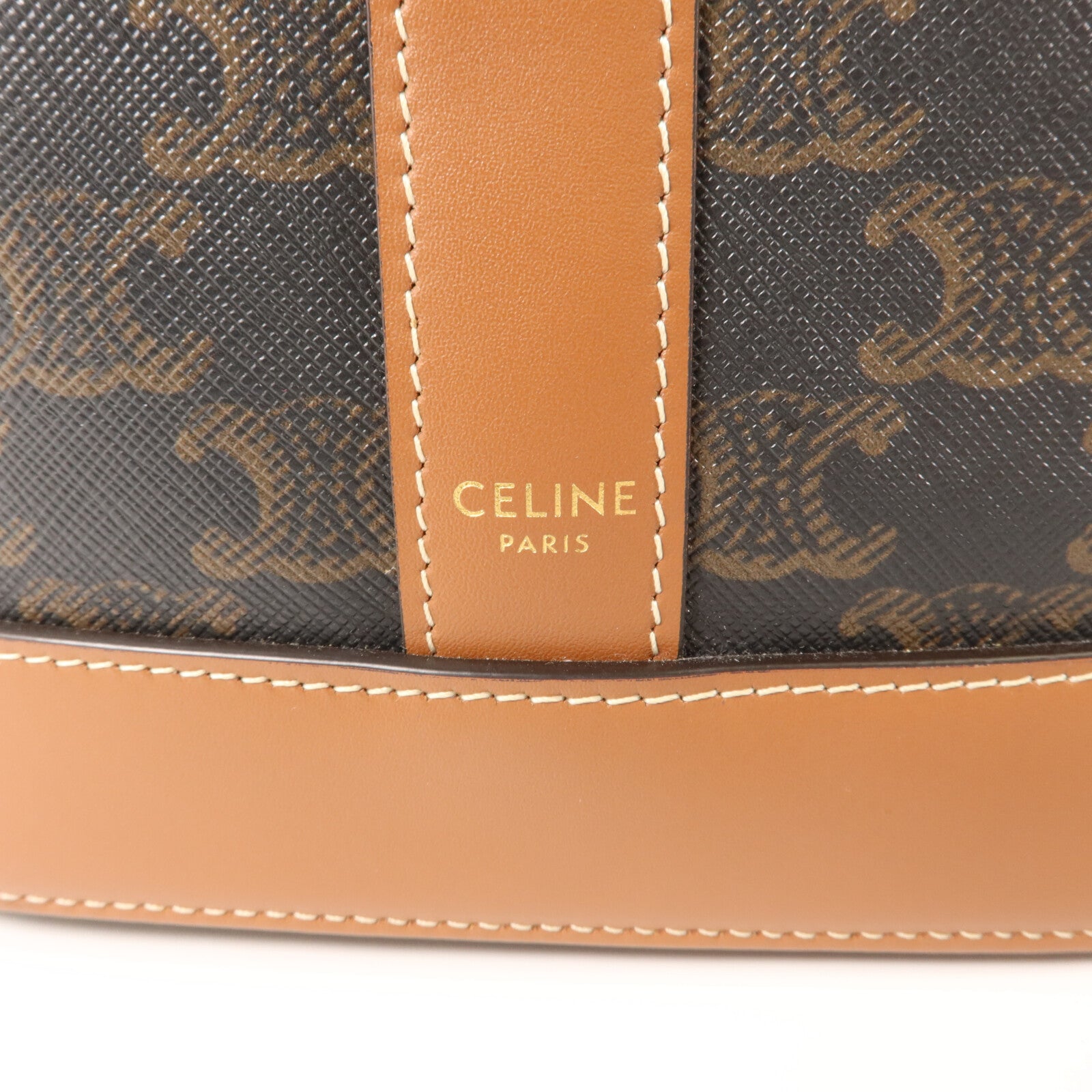 CELINE 塗層帆布Triomphe Small Bucket肩背袋