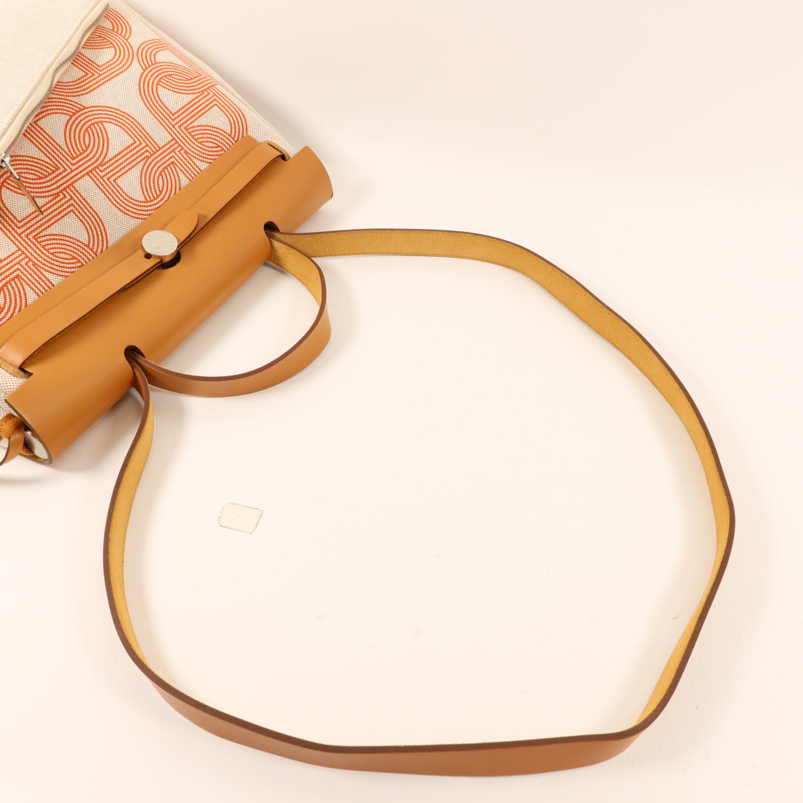 HERMES 帆布Herbag PM銀扣手挽肩背兩用袋