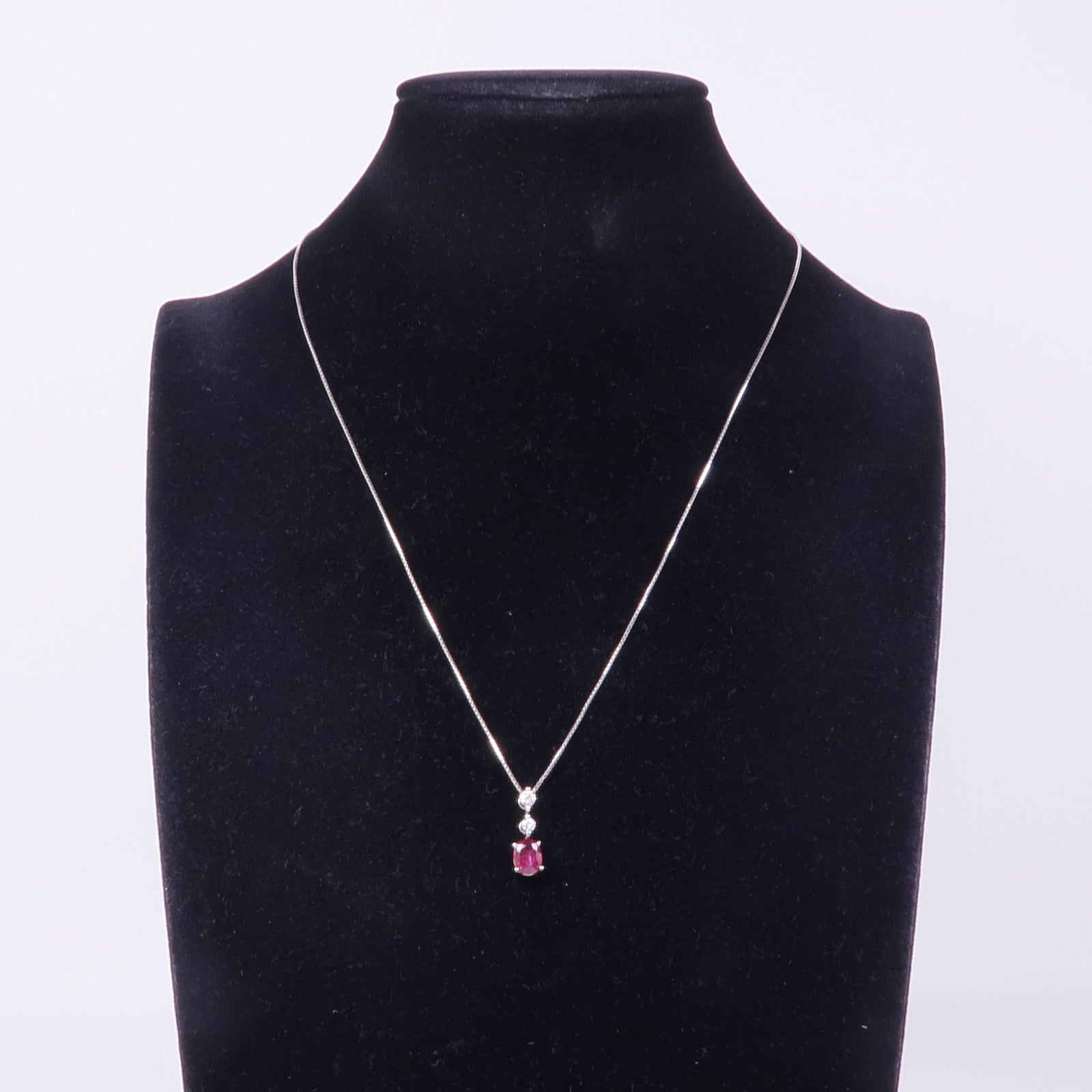 JEWELRY PT900鉑金/18K白金Ruby Diamond Necklace紅寶石/鑽石項鍊