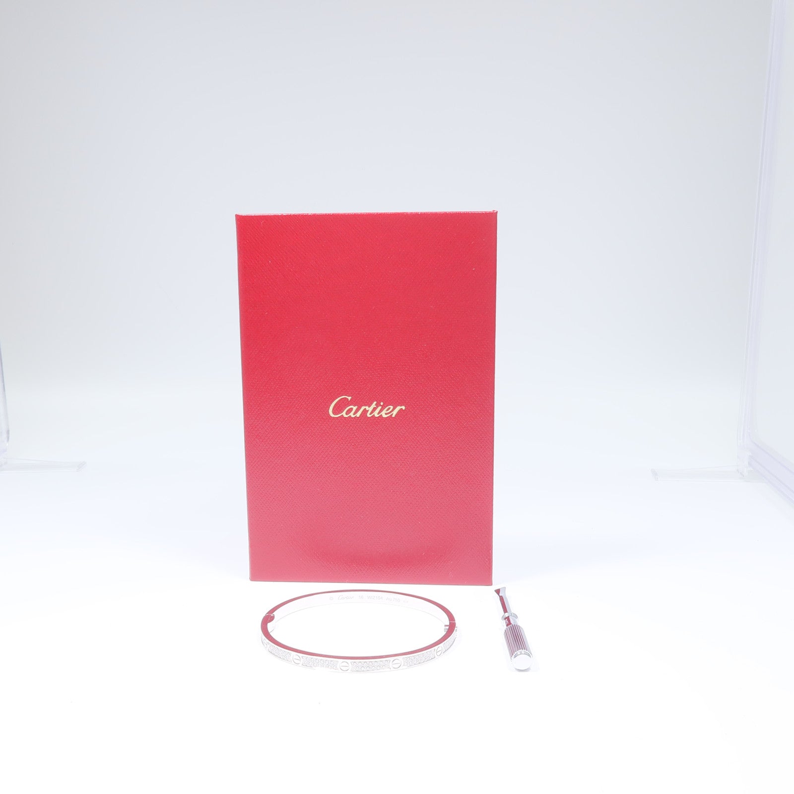 CARTIER 18K白金Love Bracelet Small Model Full Diamonds鑽石手鐲
