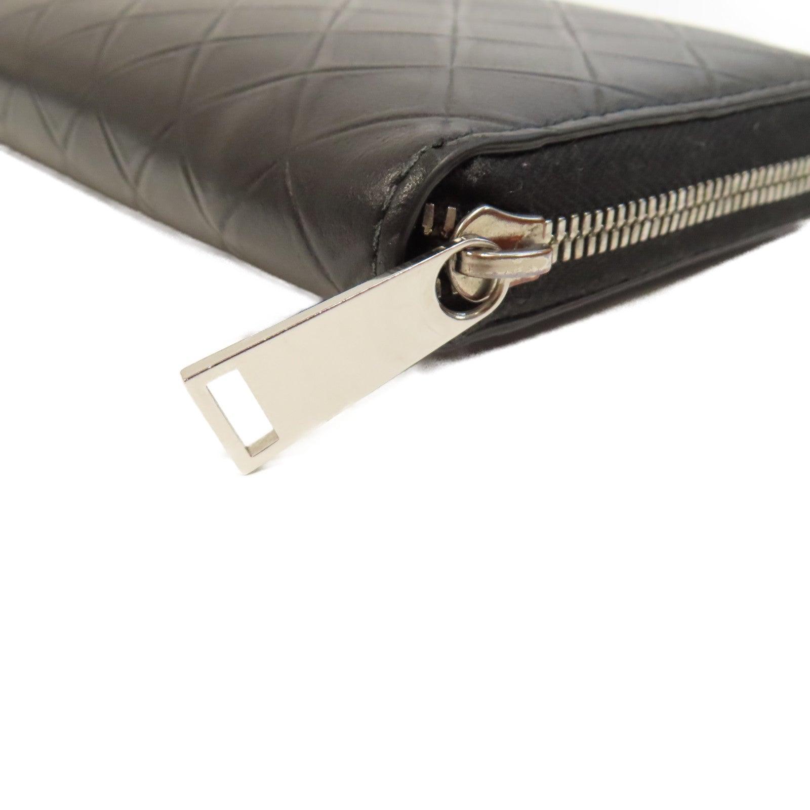 BOTTEGA VENETA 羊皮皮革Long Wallet銀扣長錢包黑色