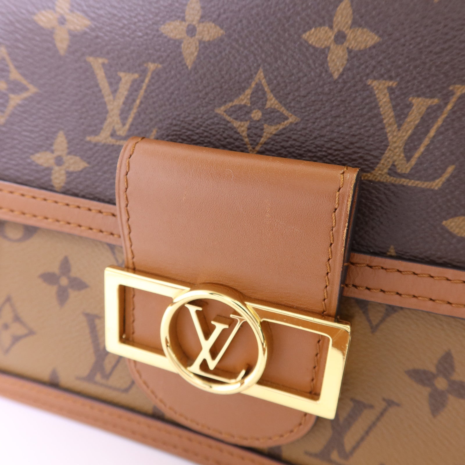 LOUIS VUITTON 【激減優惠】Monogram Reverse Mini Dauphine金扣肩背袋