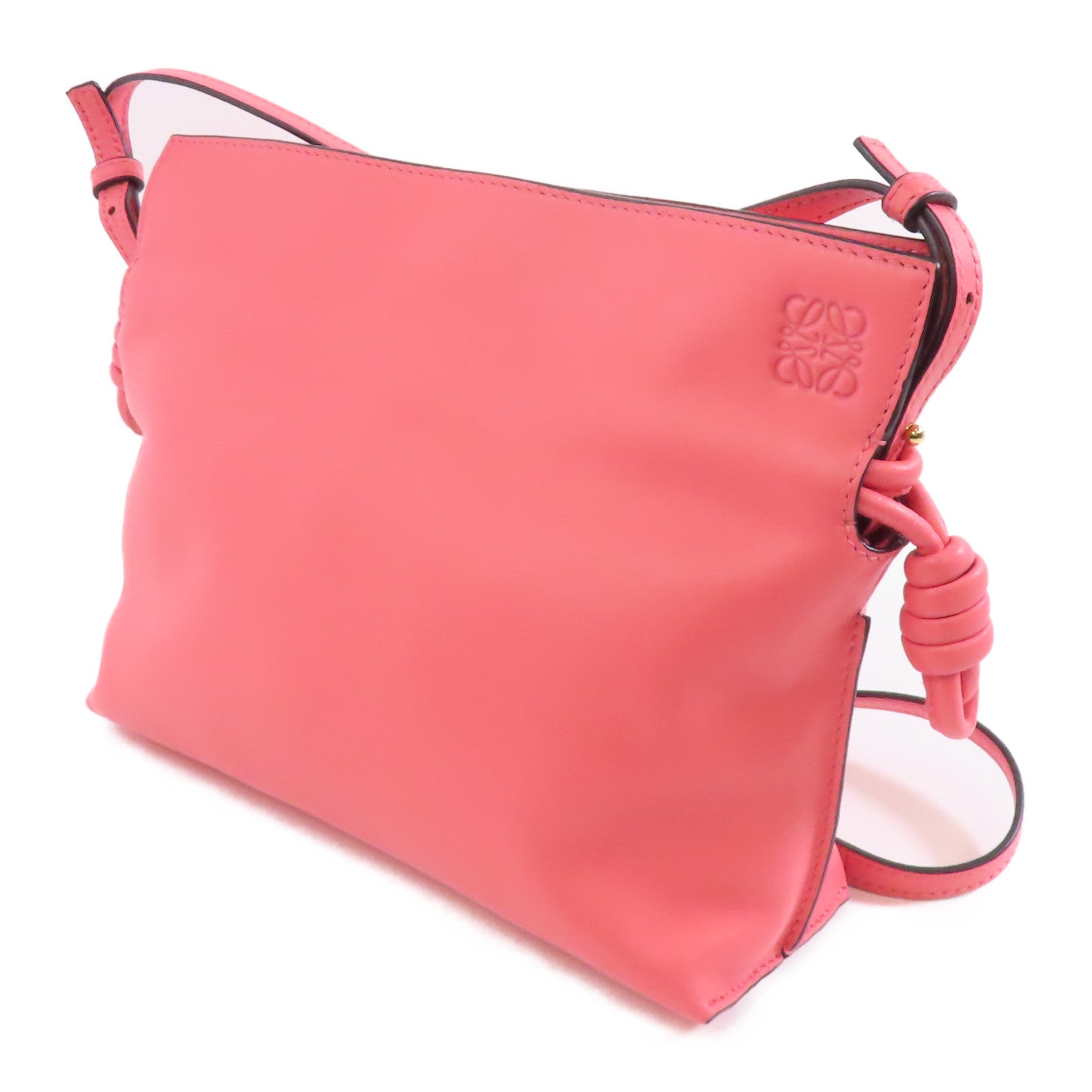 LOEWE 牛皮皮革Shoulder Bag金扣肩背袋粉紅色