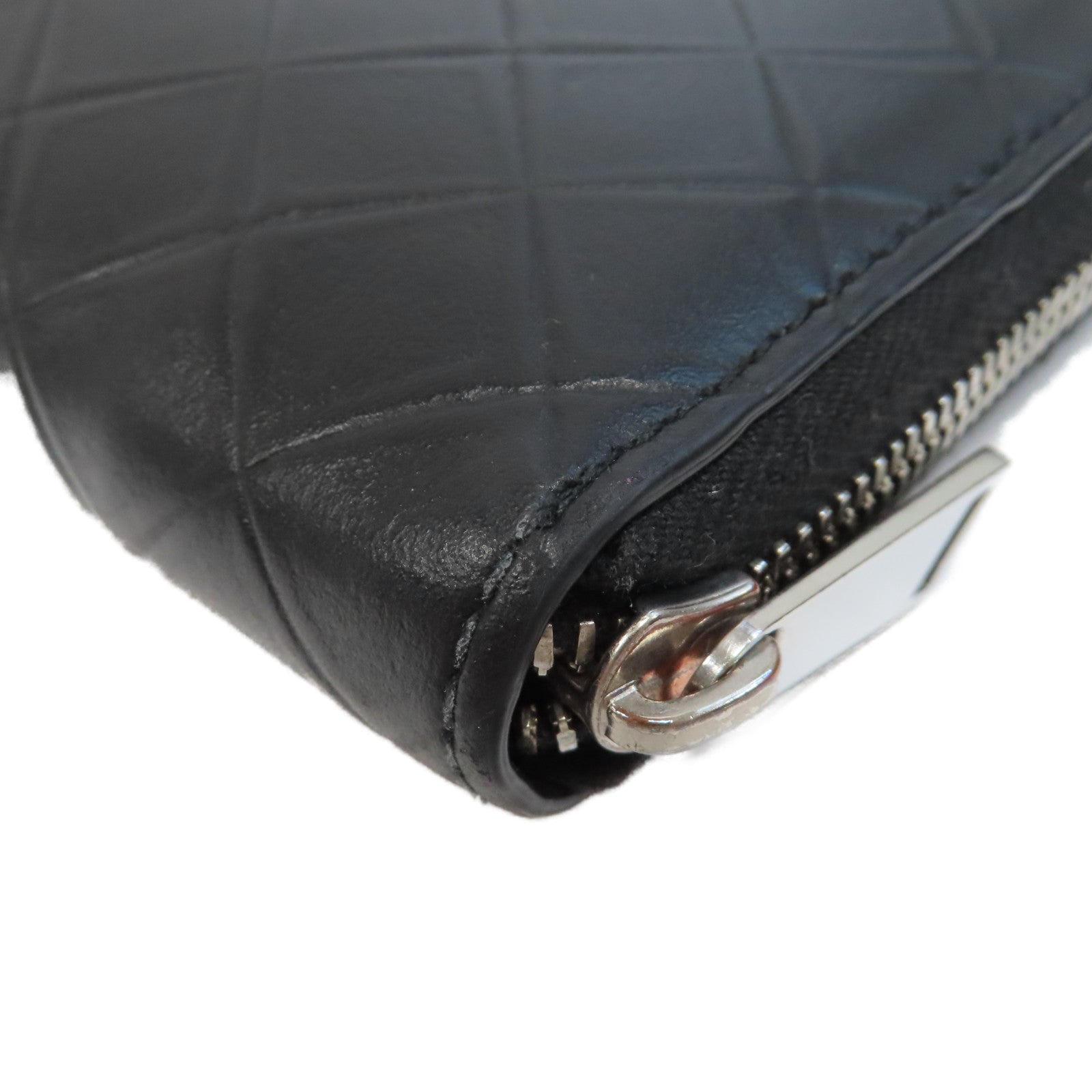 BOTTEGA VENETA 羊皮皮革Long Wallet銀扣長錢包黑色