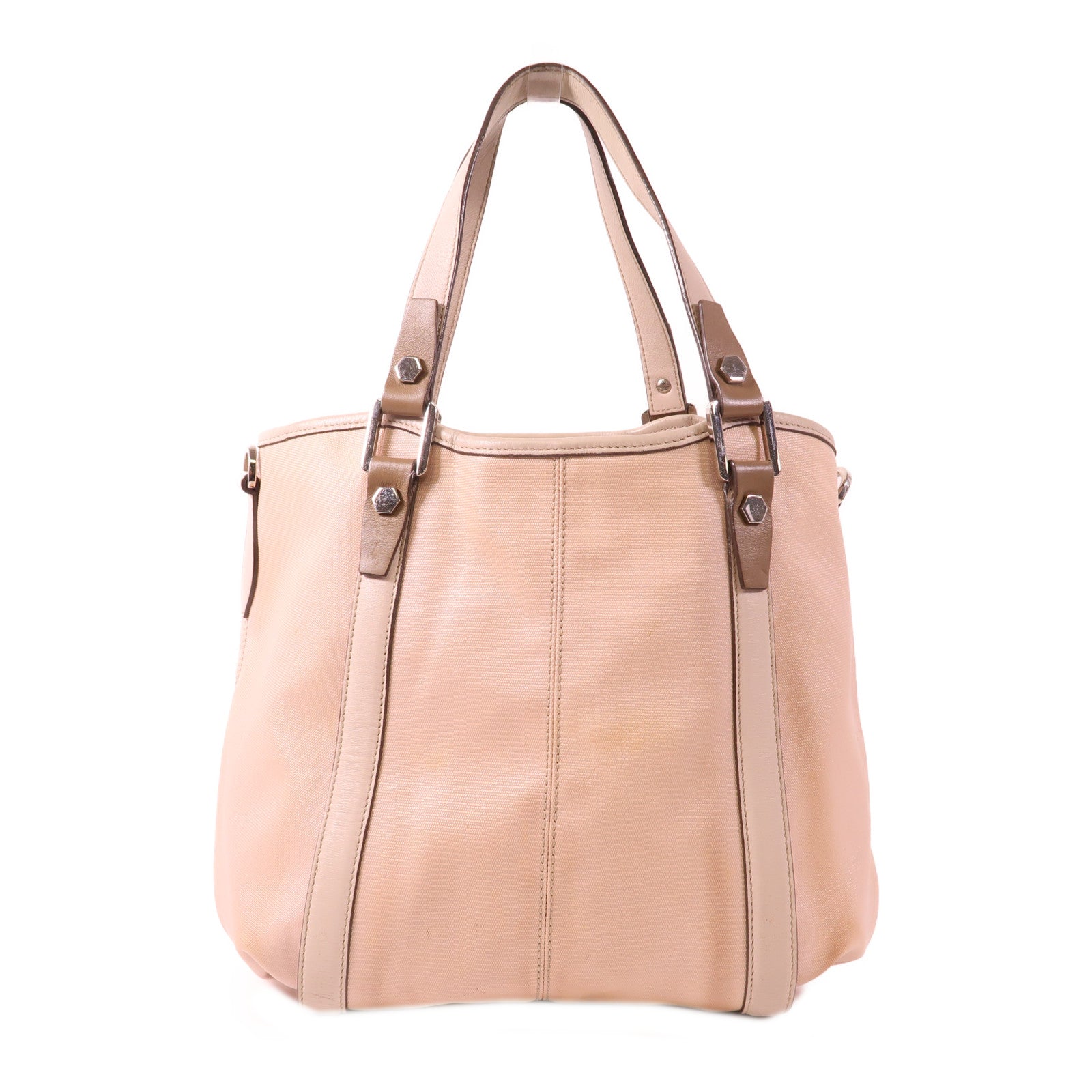 TOD'S 塗層帆布Shoulder Bag銀扣手挽袋