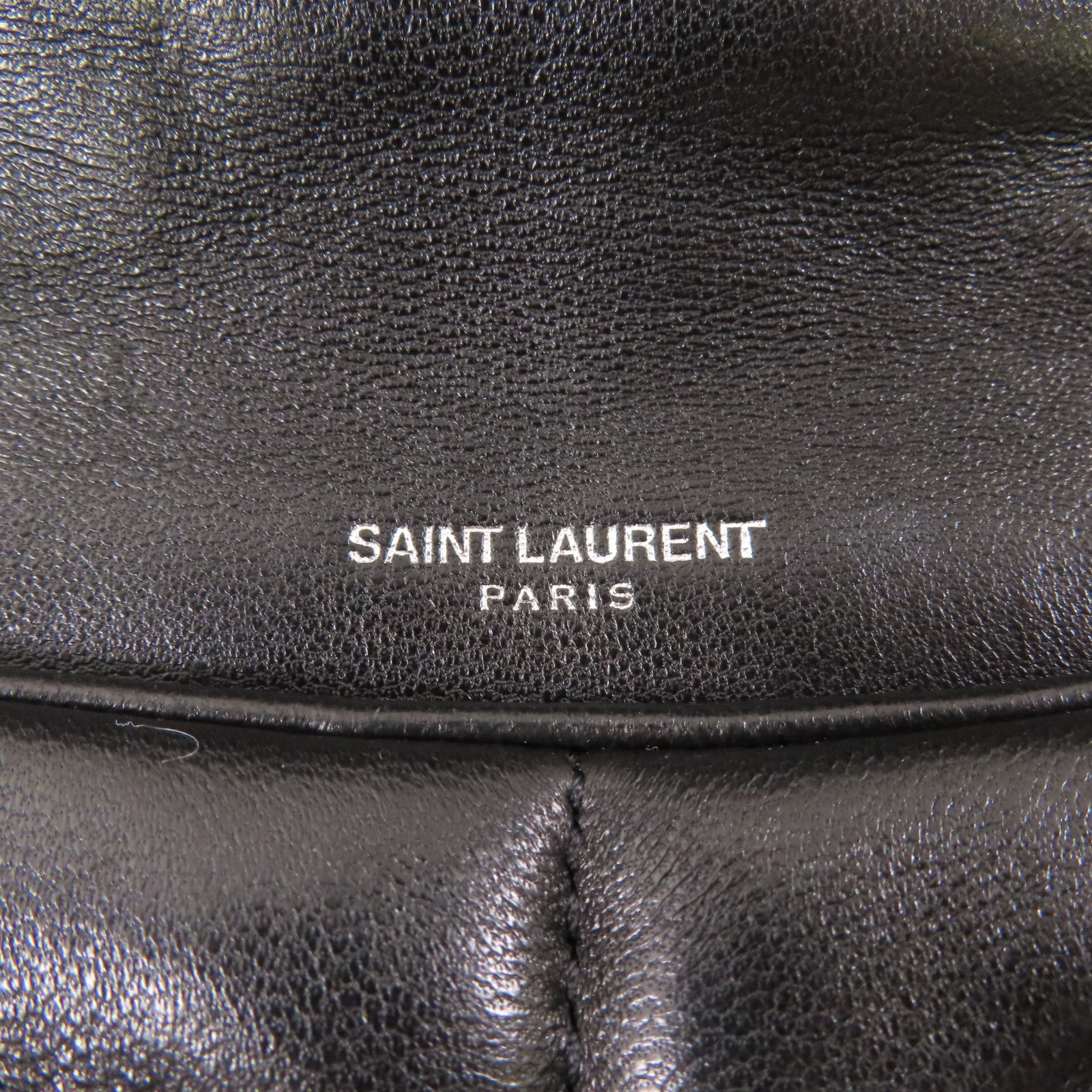 SAINT LAURENT 羊皮皮革Chain Shoulder銀扣鏈帶肩背袋