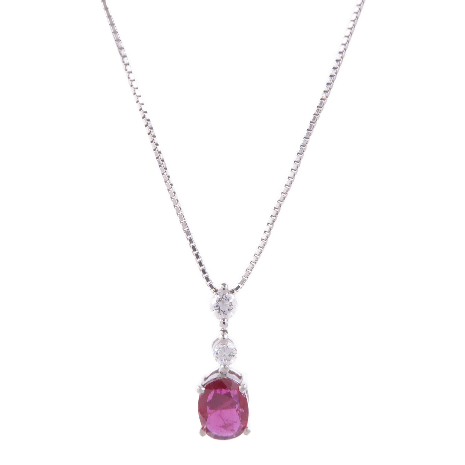 JEWELRY PT900鉑金/18K白金Ruby Diamond Necklace紅寶石/鑽石項鍊