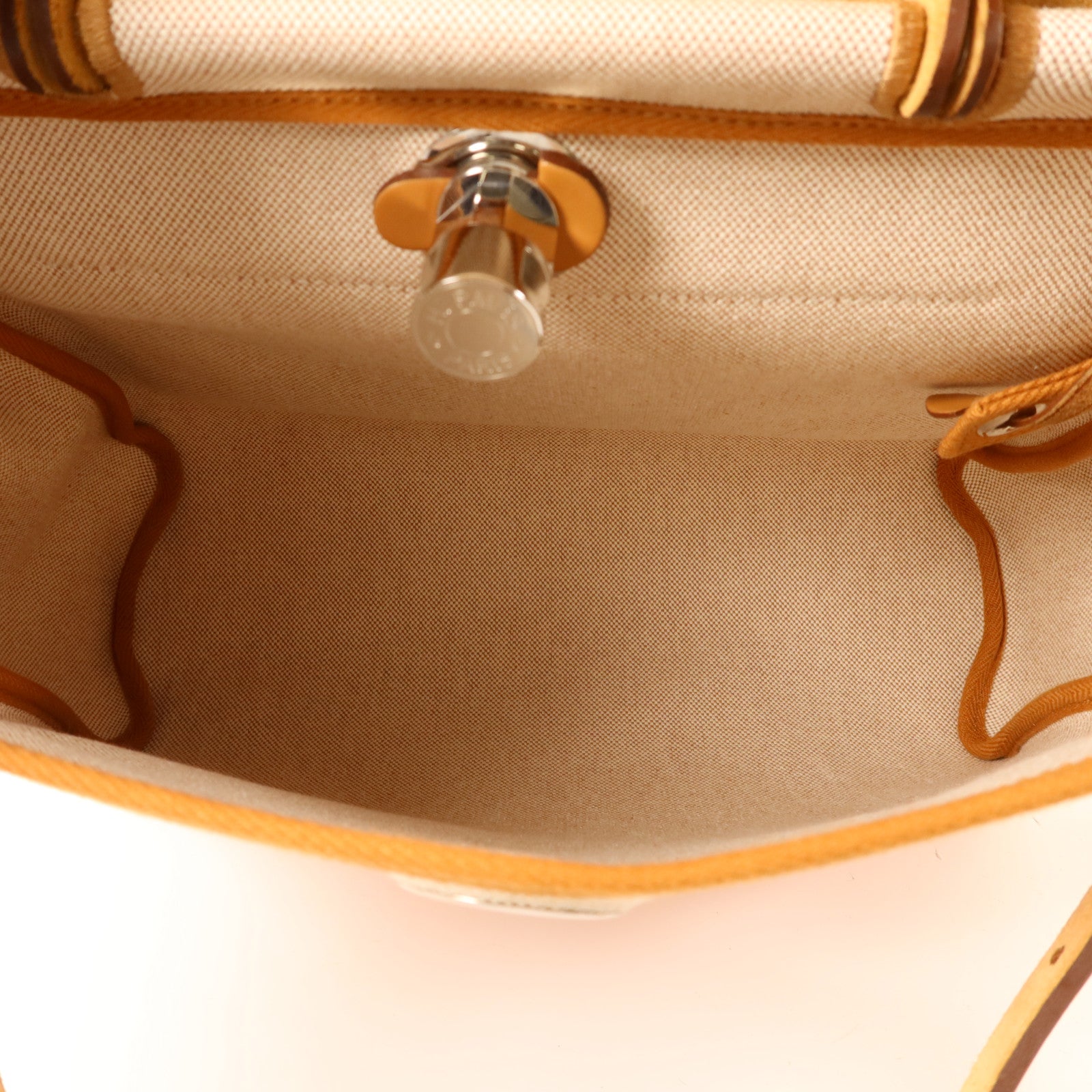 HERMES 帆布Herbag PM銀扣手挽肩背兩用袋
