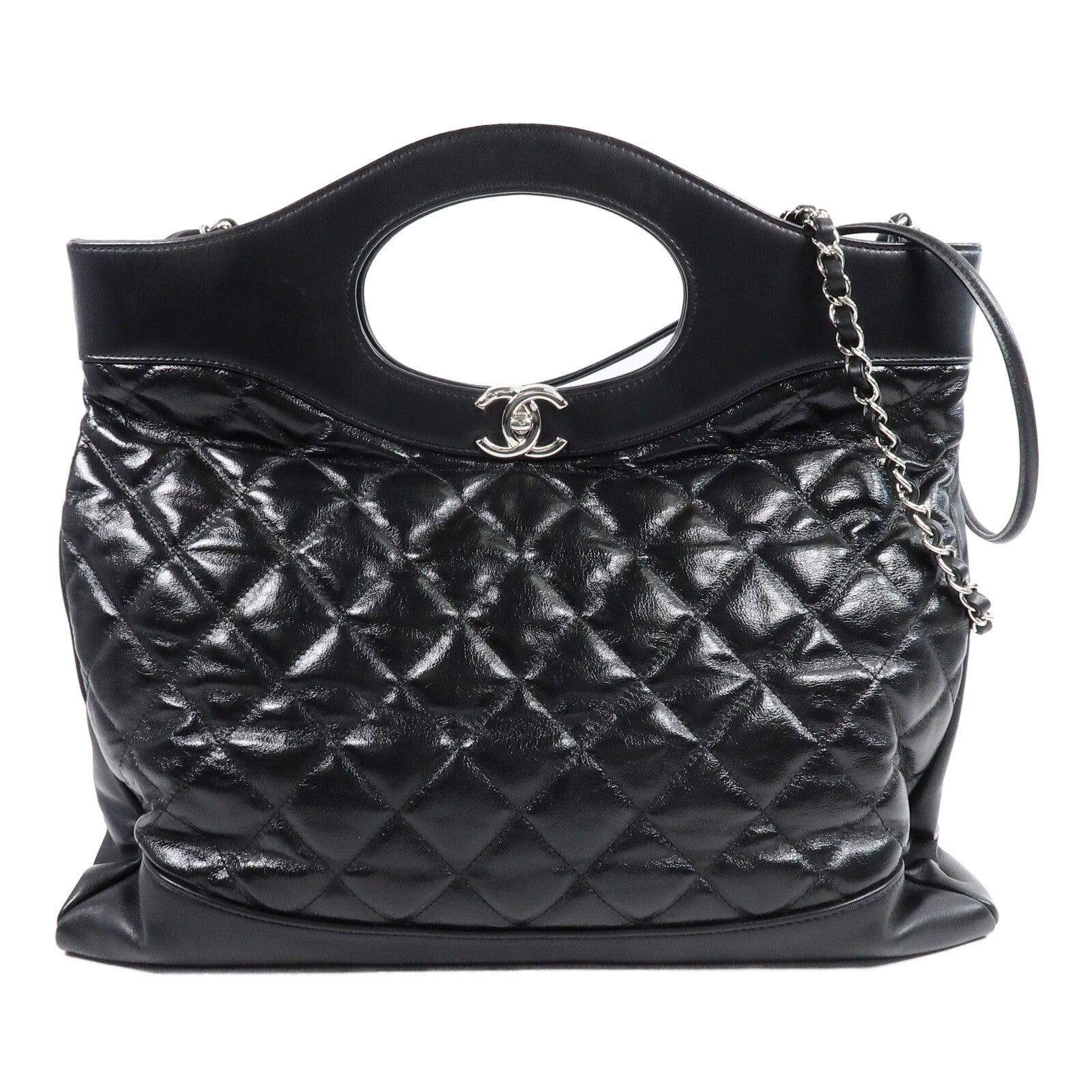 CHANEL 牛皮皮革Chanel 31 Large鏈帶手挽肩背兩用袋