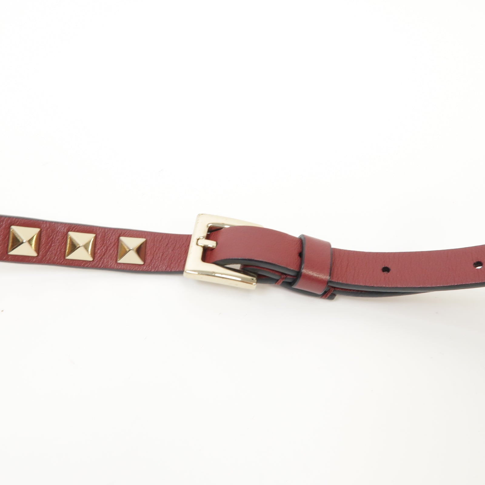 Valentino 羊皮皮革Shoulder Bag金扣肩背袋紅色