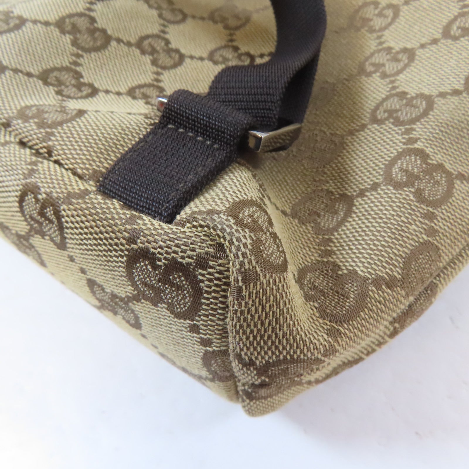 GUCCI 帆布GG Supreme BackPack銀扣背包啡色