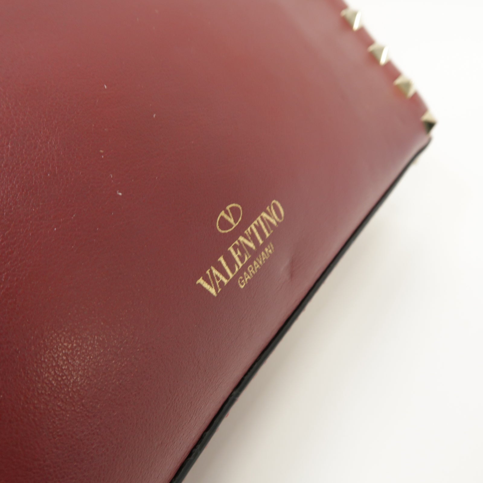 Valentino 羊皮皮革Shoulder Bag金扣肩背袋紅色