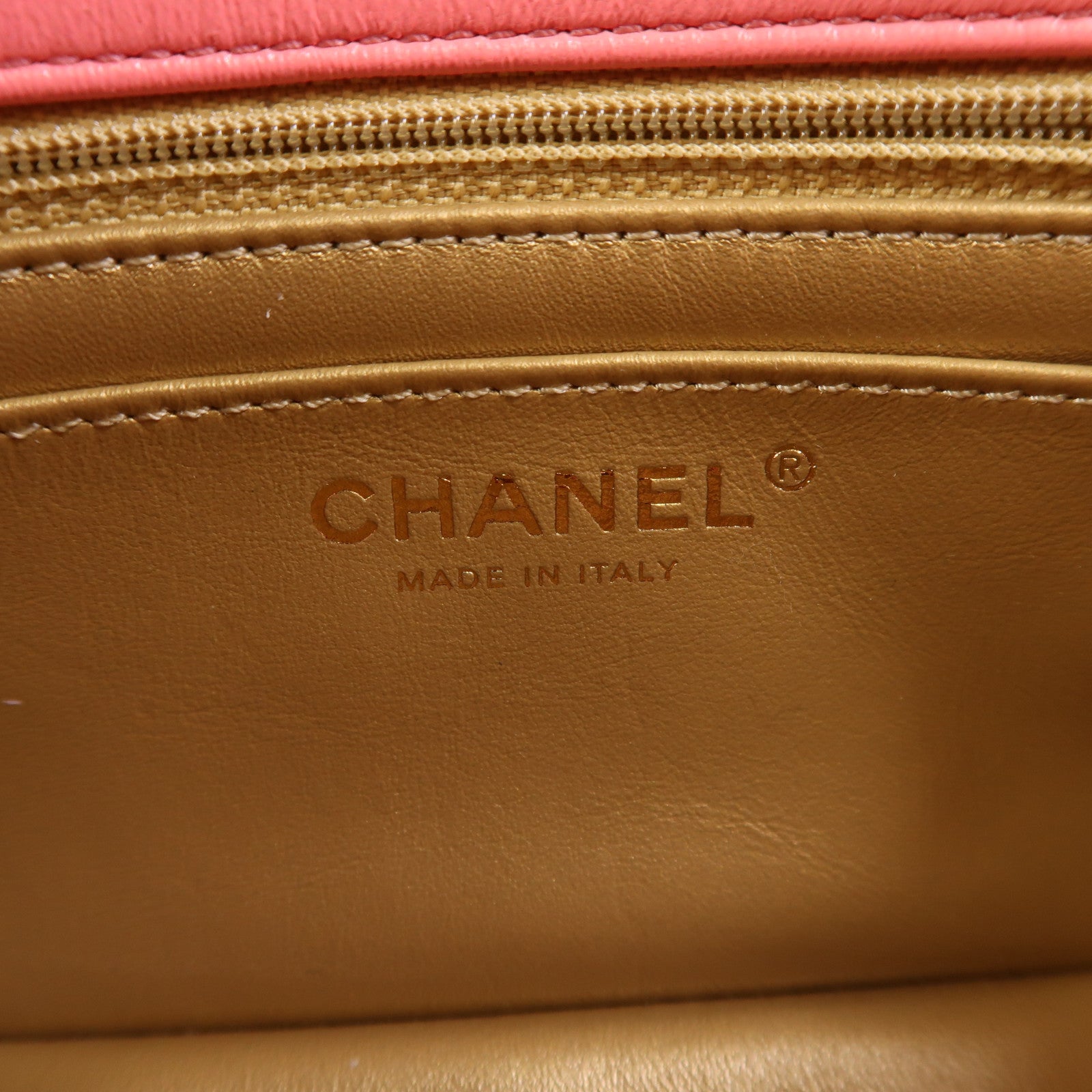 CHANEL 羊皮皮革Mini Classic 20金扣鏈帶肩背袋