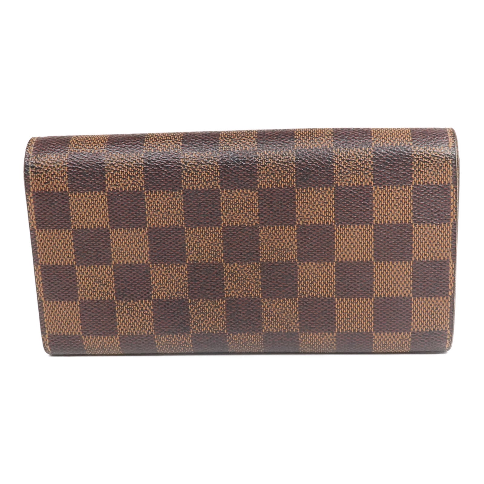 LOUIS VUITTON 【激減優惠】Damier Portefeuille Sarah 金扣長錢包