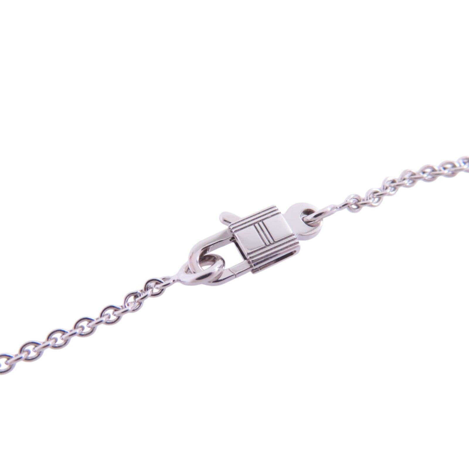 HERMES 【激減優惠】18K白金/鑽石Kelly Cadenas Pendant Necklace銀扣項鏈