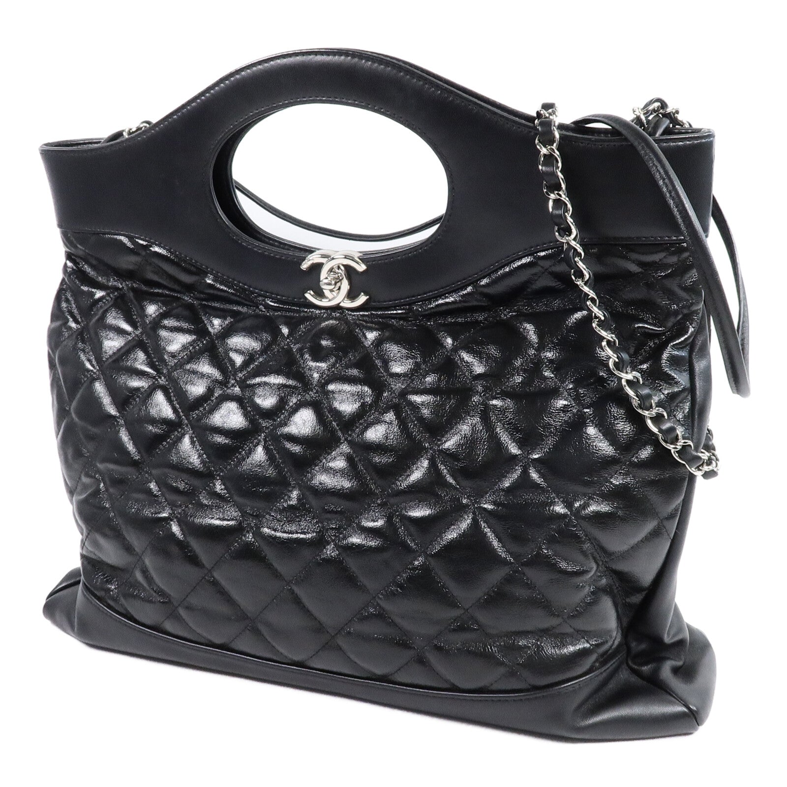 CHANEL 牛皮皮革Chanel 31 Large鏈帶手挽肩背兩用袋