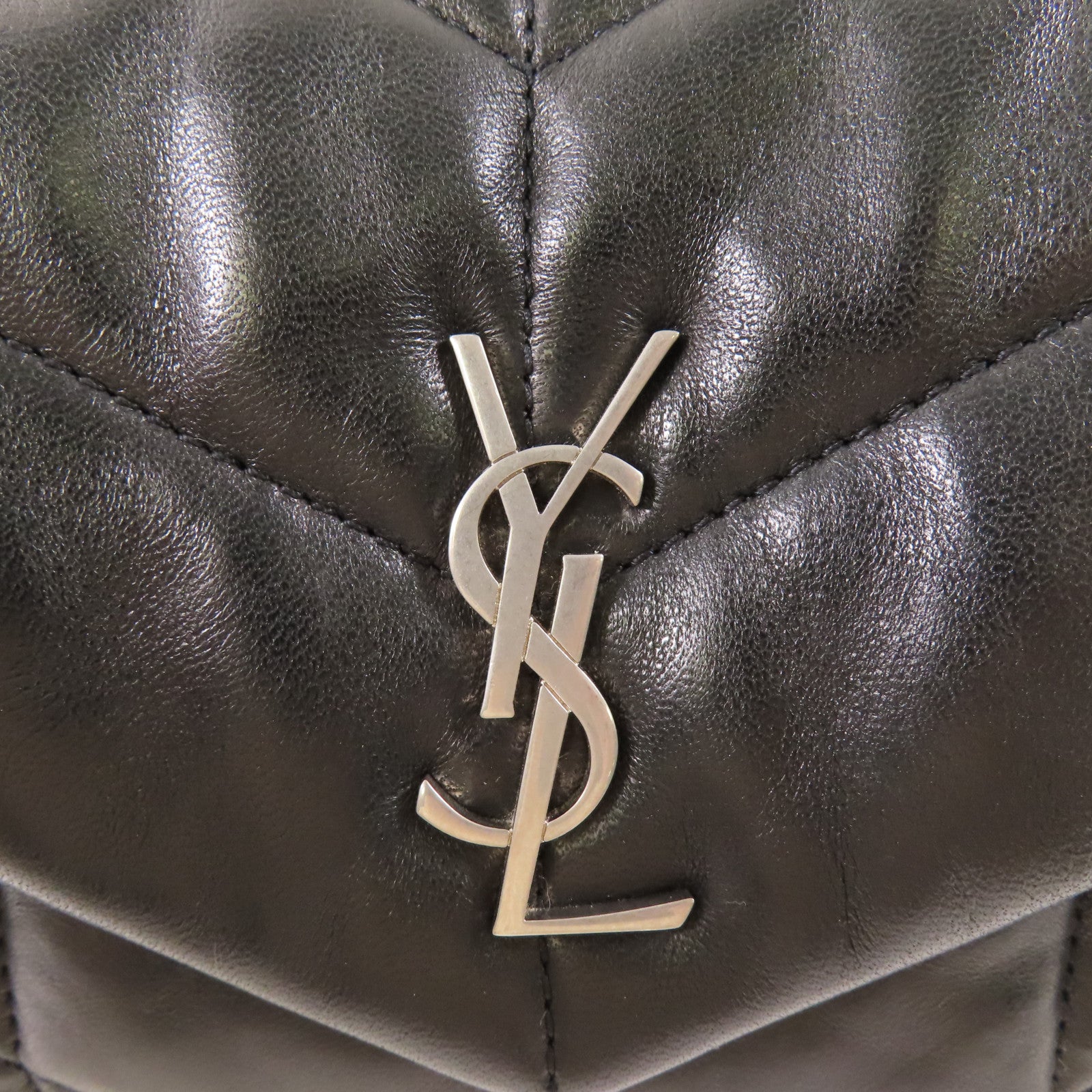 SAINT LAURENT 羊皮皮革Chain Shoulder銀扣鏈帶肩背袋