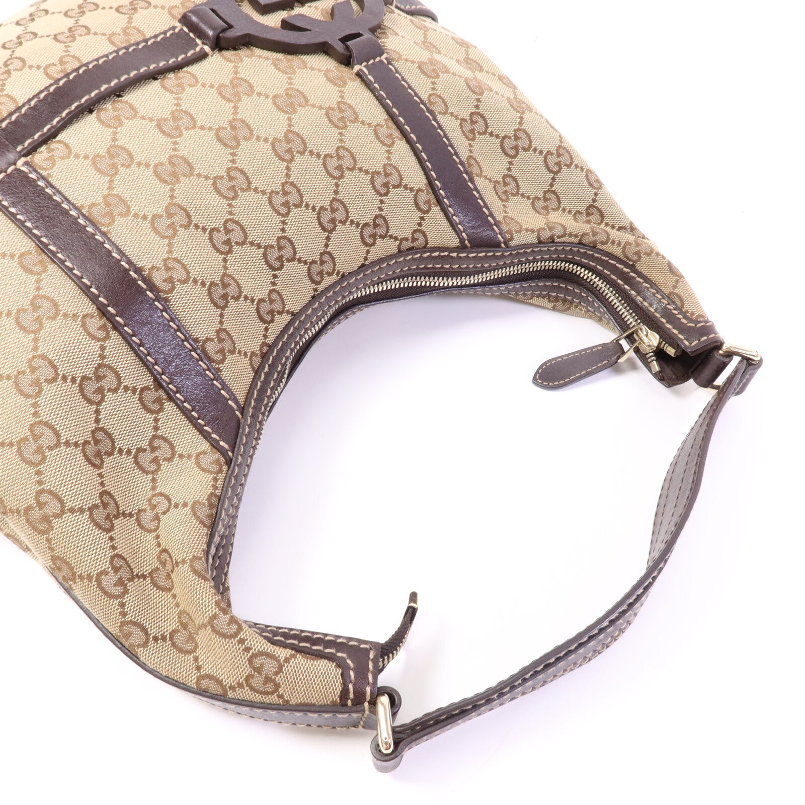 GUCCI 帆布Shoulder Bag金扣肩背袋