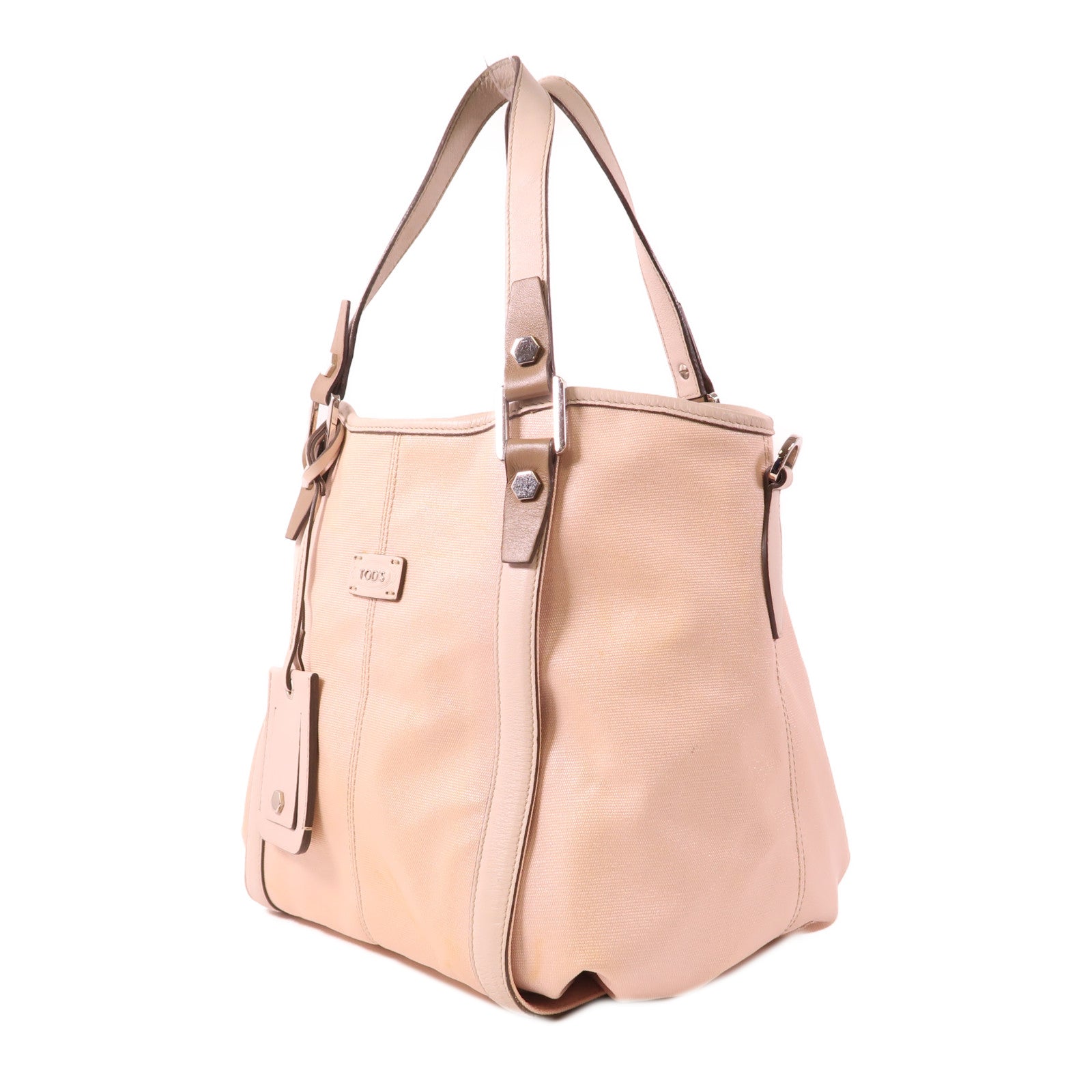 TOD'S 塗層帆布Shoulder Bag銀扣手挽袋