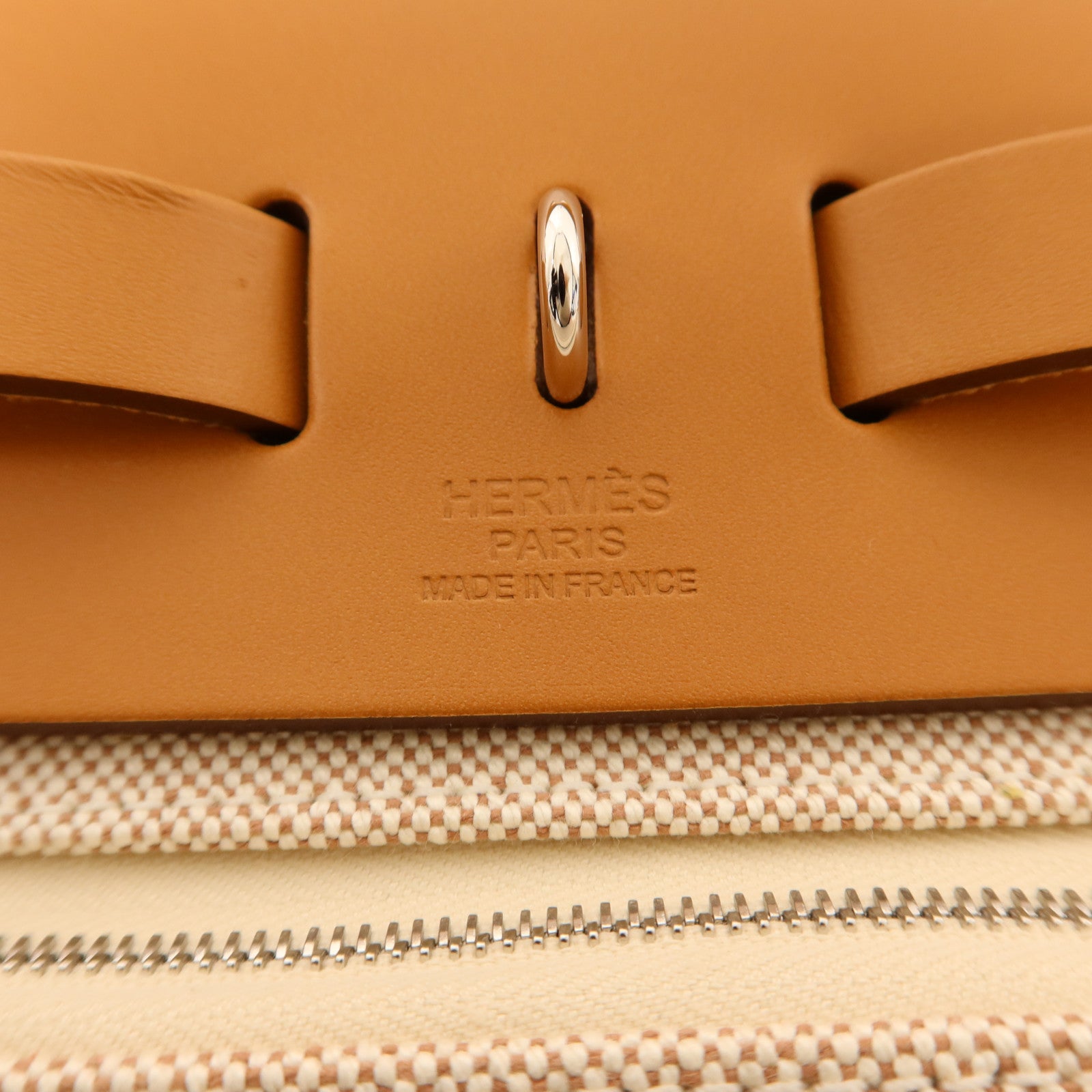 HERMES 帆布Herbag PM銀扣手挽肩背兩用袋