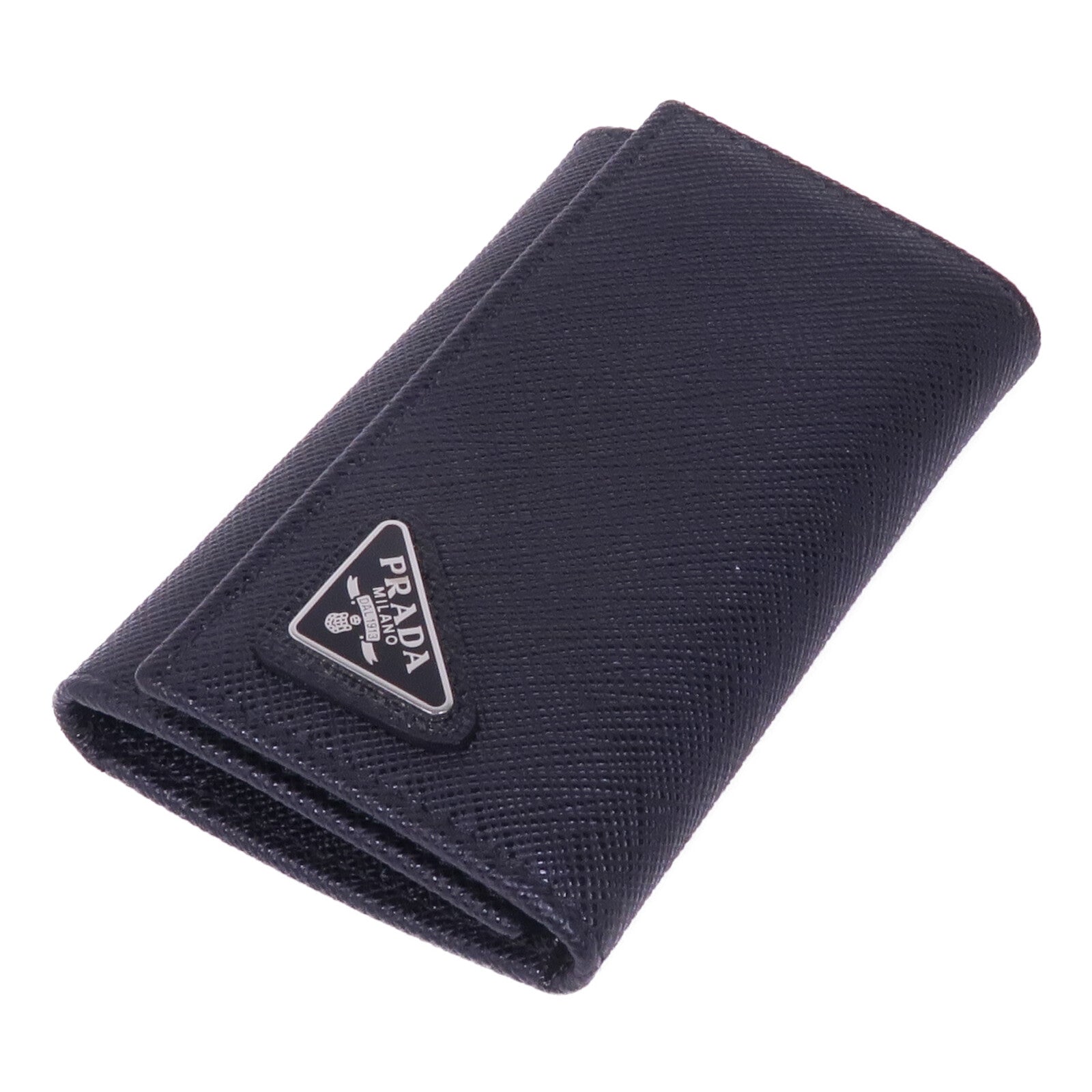 PRADA 牛皮皮革Key Case銀扣鎖匙包