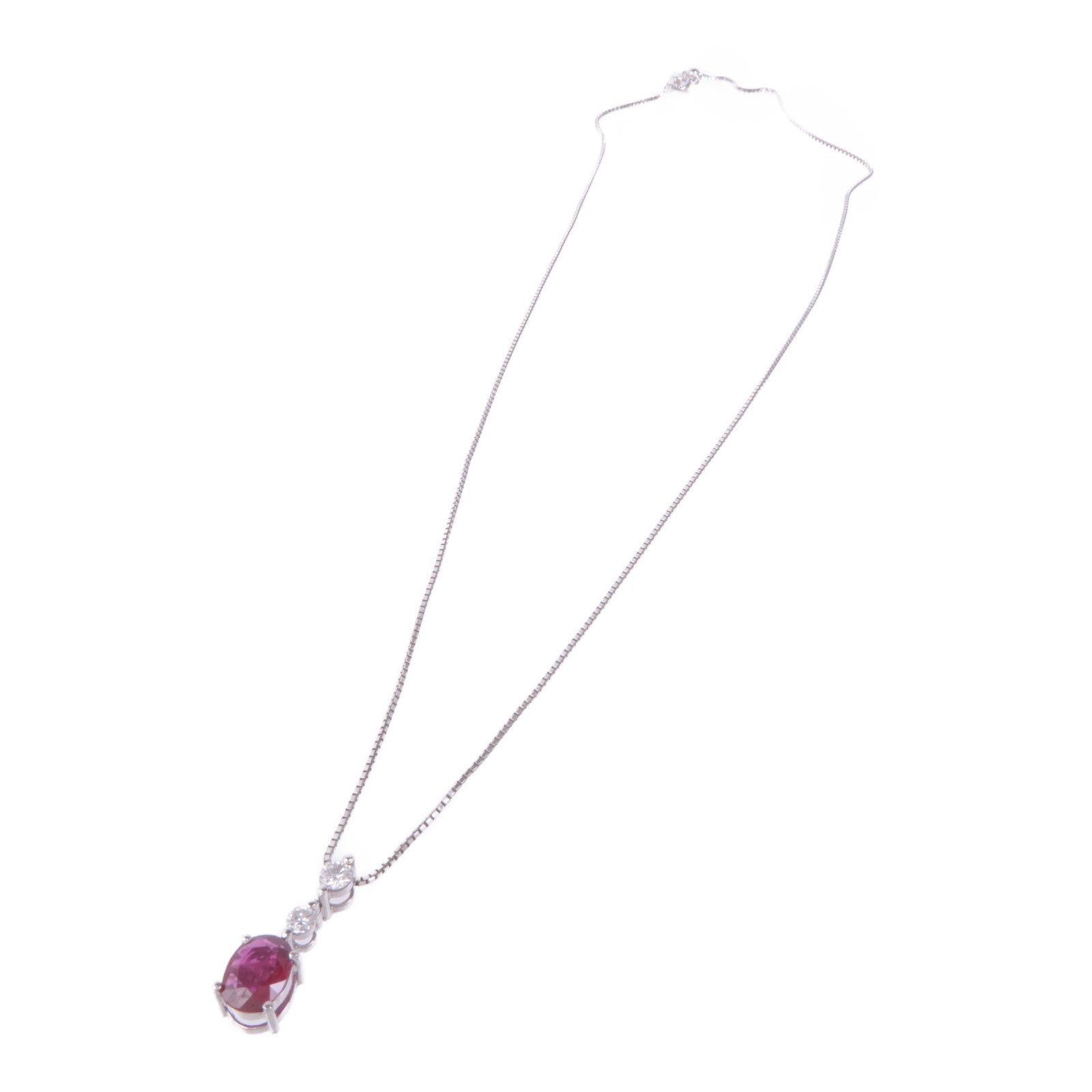 JEWELRY PT900鉑金/18K白金Ruby Diamond Necklace紅寶石/鑽石項鍊