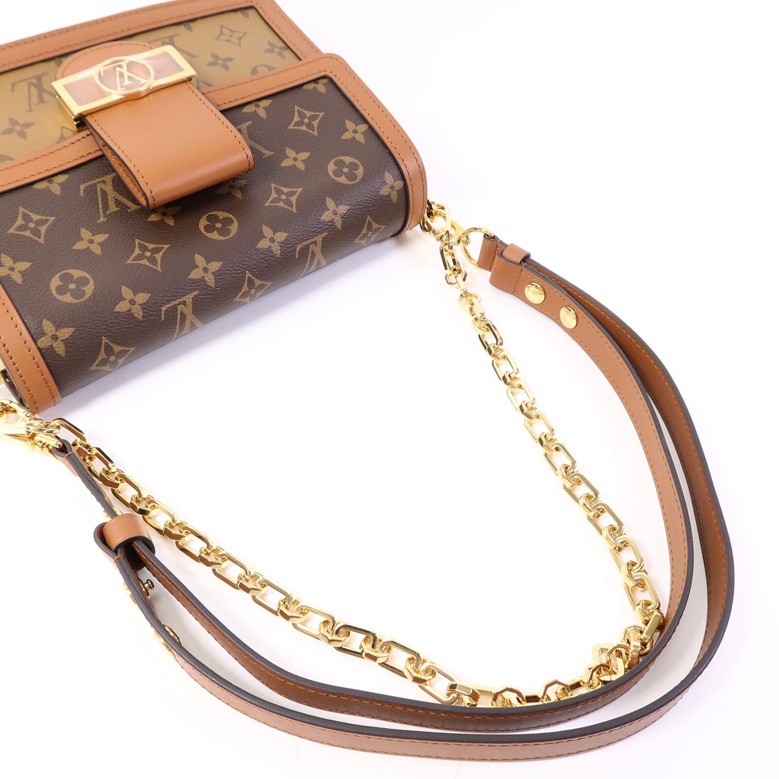 LOUIS VUITTON Monogram/Monogram Reverse Dauphine MM手挽肩背兩用袋